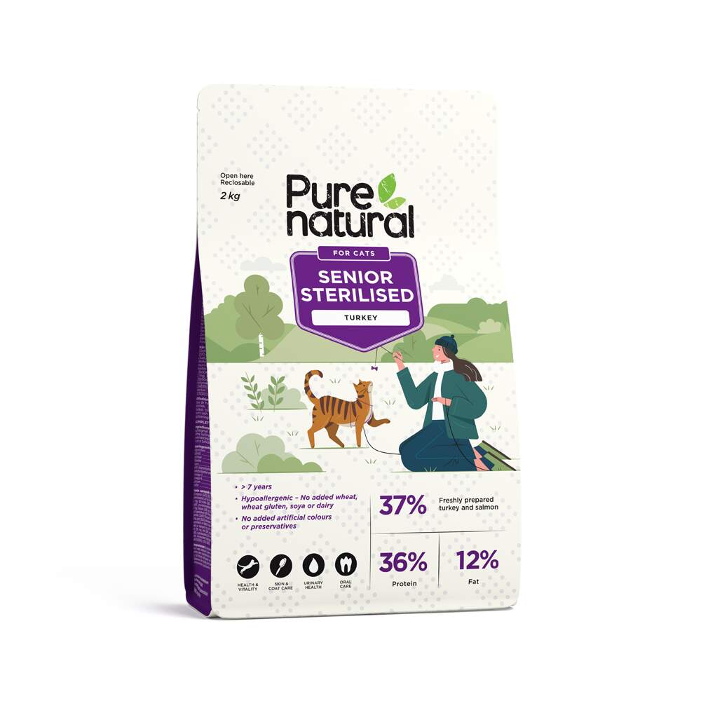 Ração para Gato Sénior Esterilizado Peru Purenatural