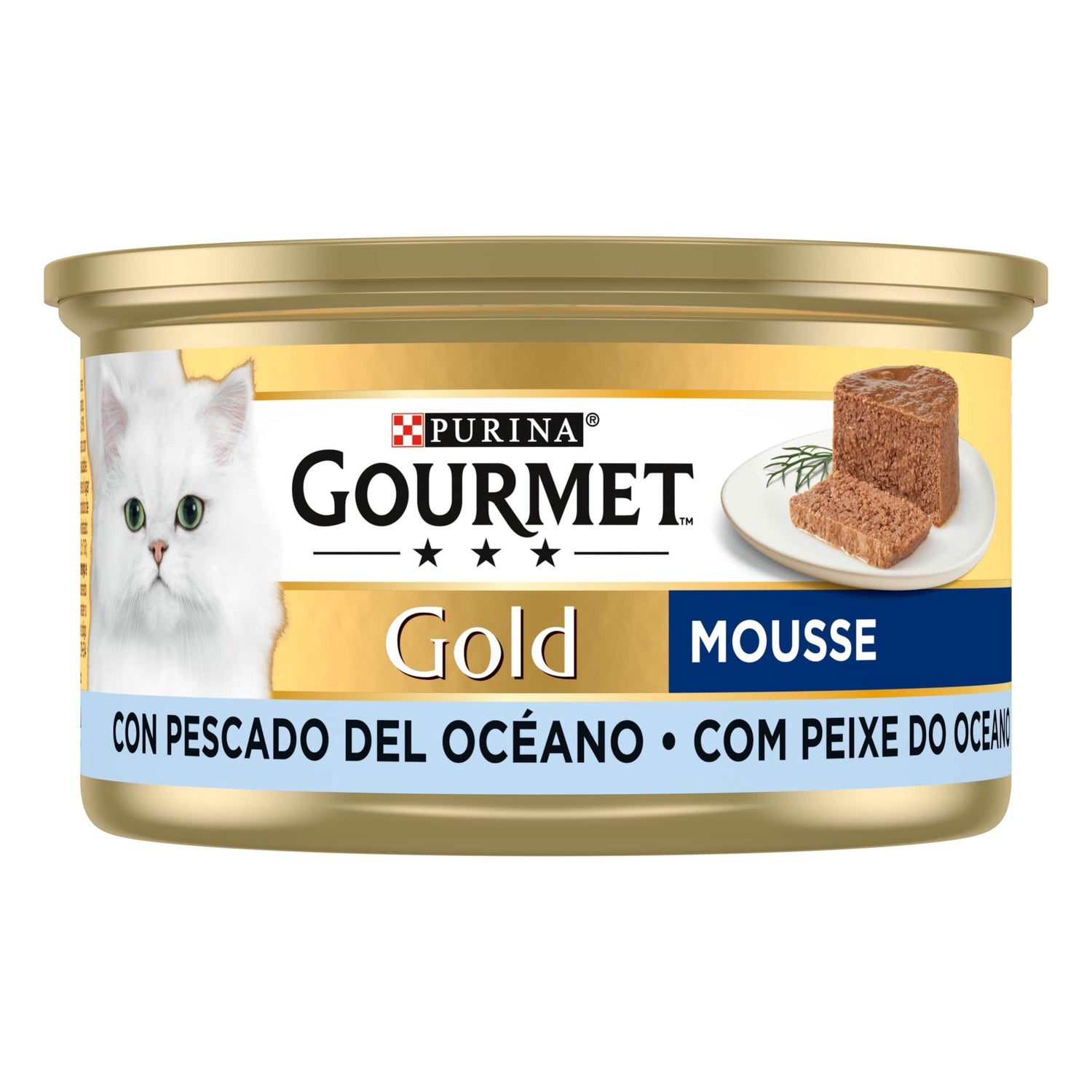 Comida Húmida para Gato Adulto Mousse Peixe do Oceano Purina Gourmet Gold