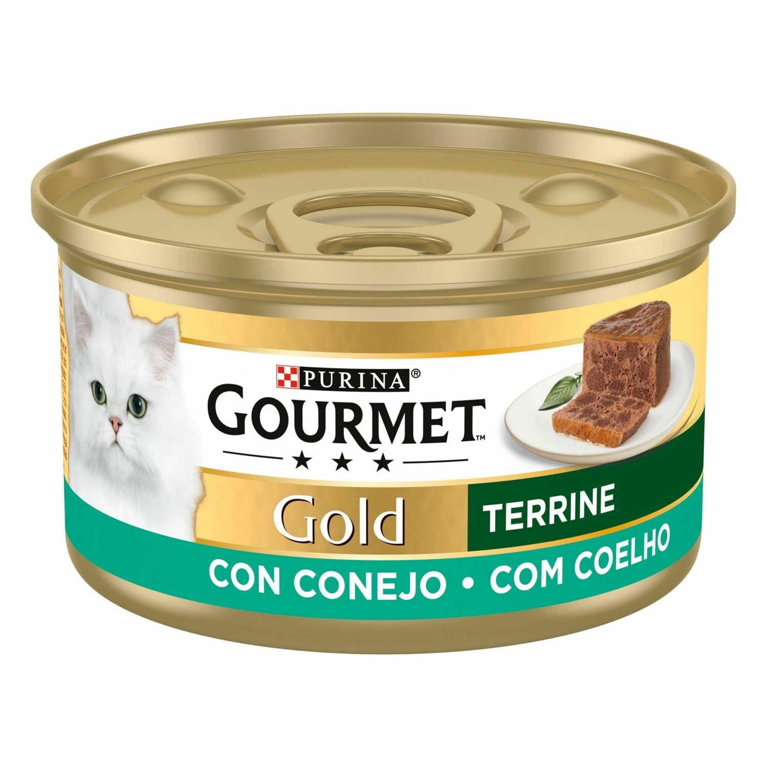 Comida Húmida para Gato Adulto Coelho Terrina Purina Gourmet Gold