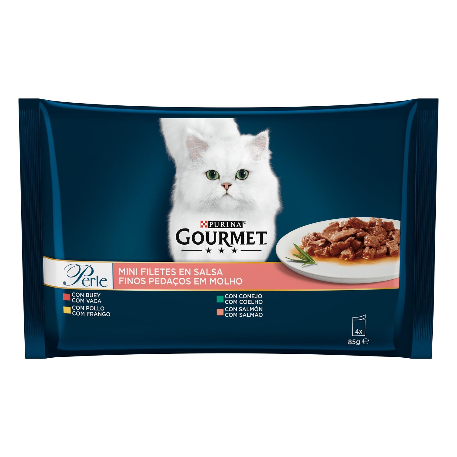 Comida Húmida para Gato Adulto Finos Pedaços em Molho Saquetas Purina Gourmet Perle