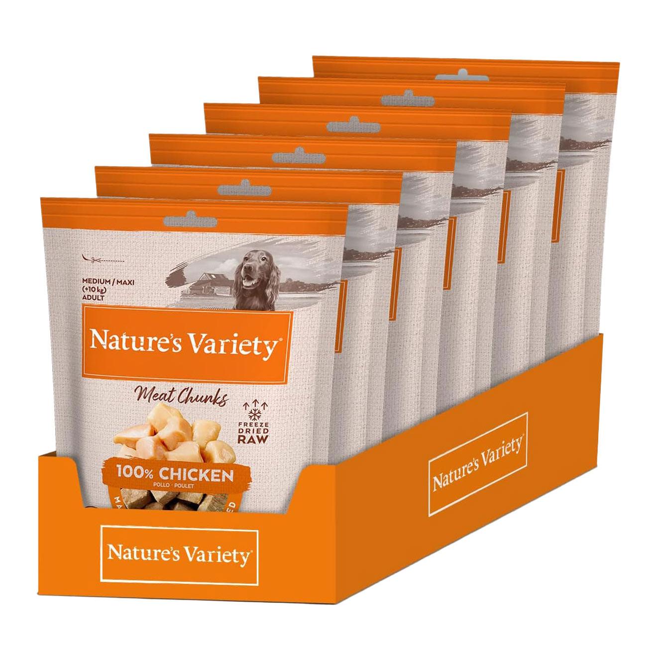 Pack Snack para Cão Adulto Meat Chunks Natural Frango Nature'S Variety