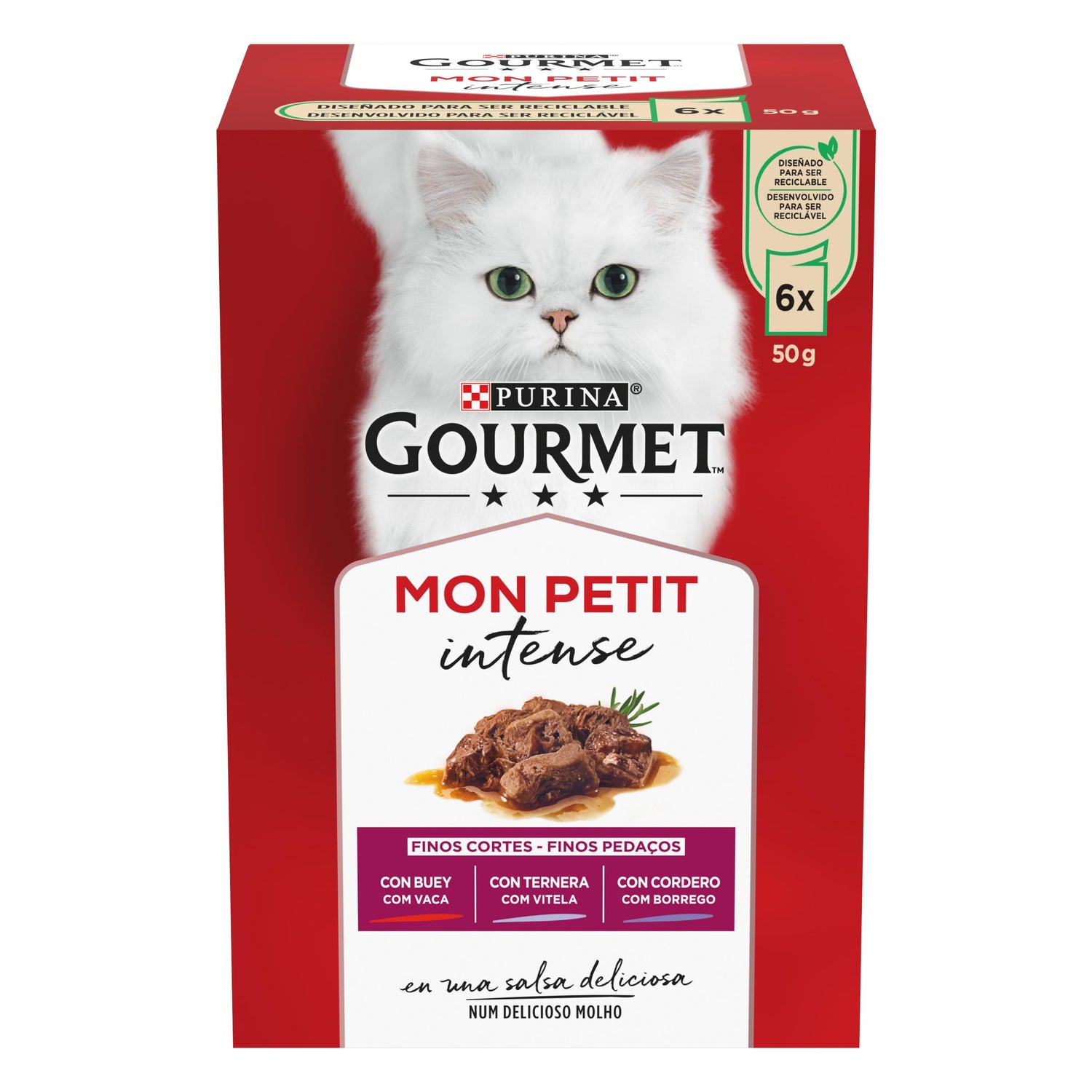 Comida Húmida para Gato Mon Petit Seleção Carnes Purina Gourmet Mon Petit