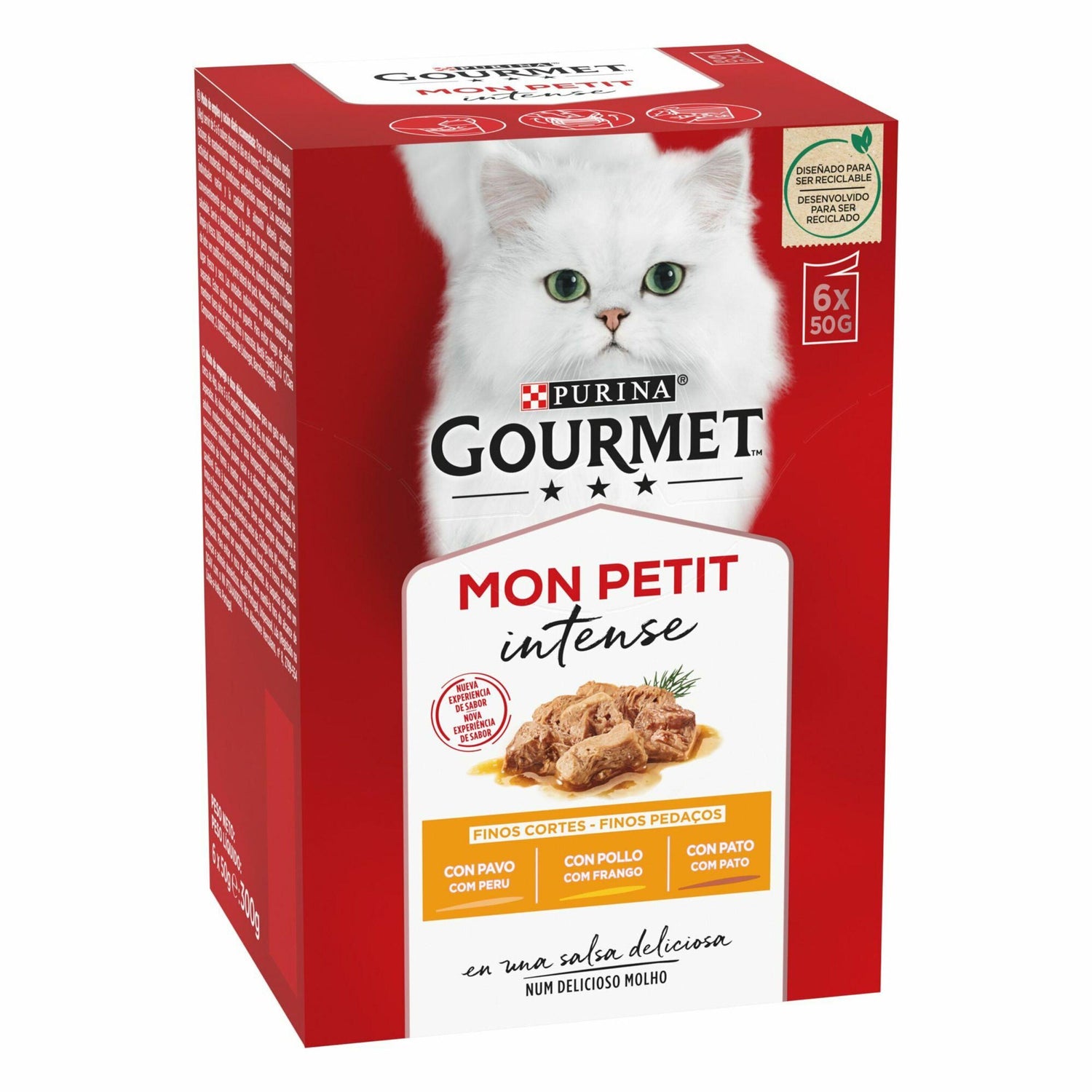 Comida Húmida para Gato Adulto Aves Saquetas Purina Gourmet Mon Petit