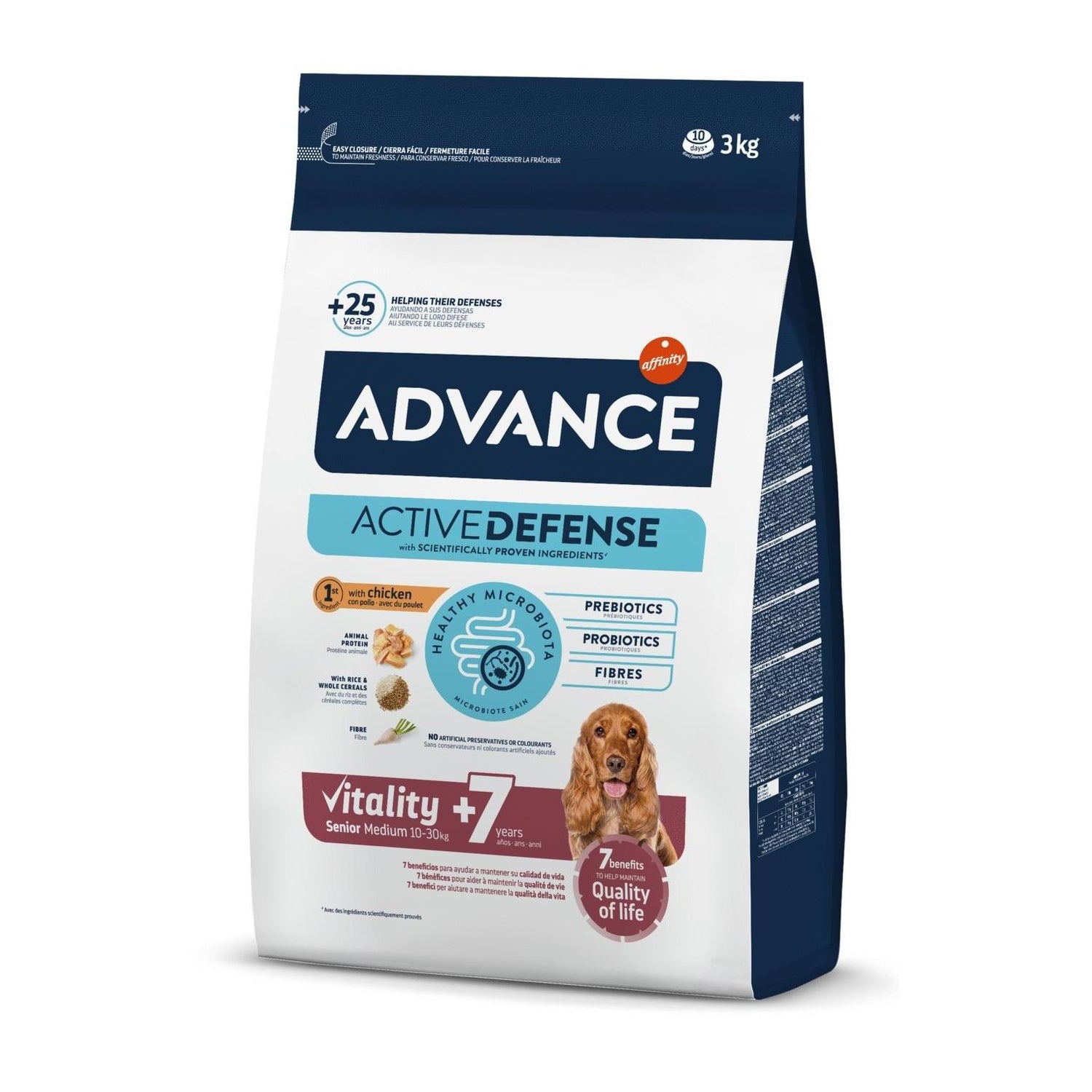 Ração para Cão Sénior Médio Frango e Arroz Affinity Advance