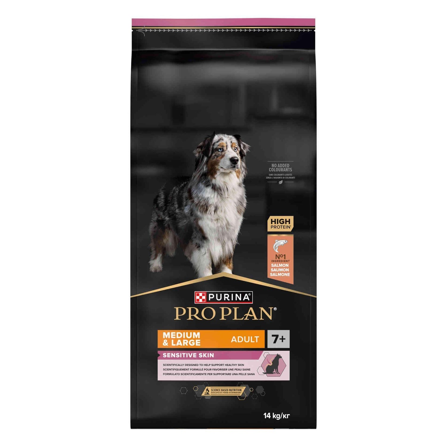 Ração para Cão Adulto Ageing 7+ Médio e Maxi Sensitive Skin Salmão Purina Pro Plan