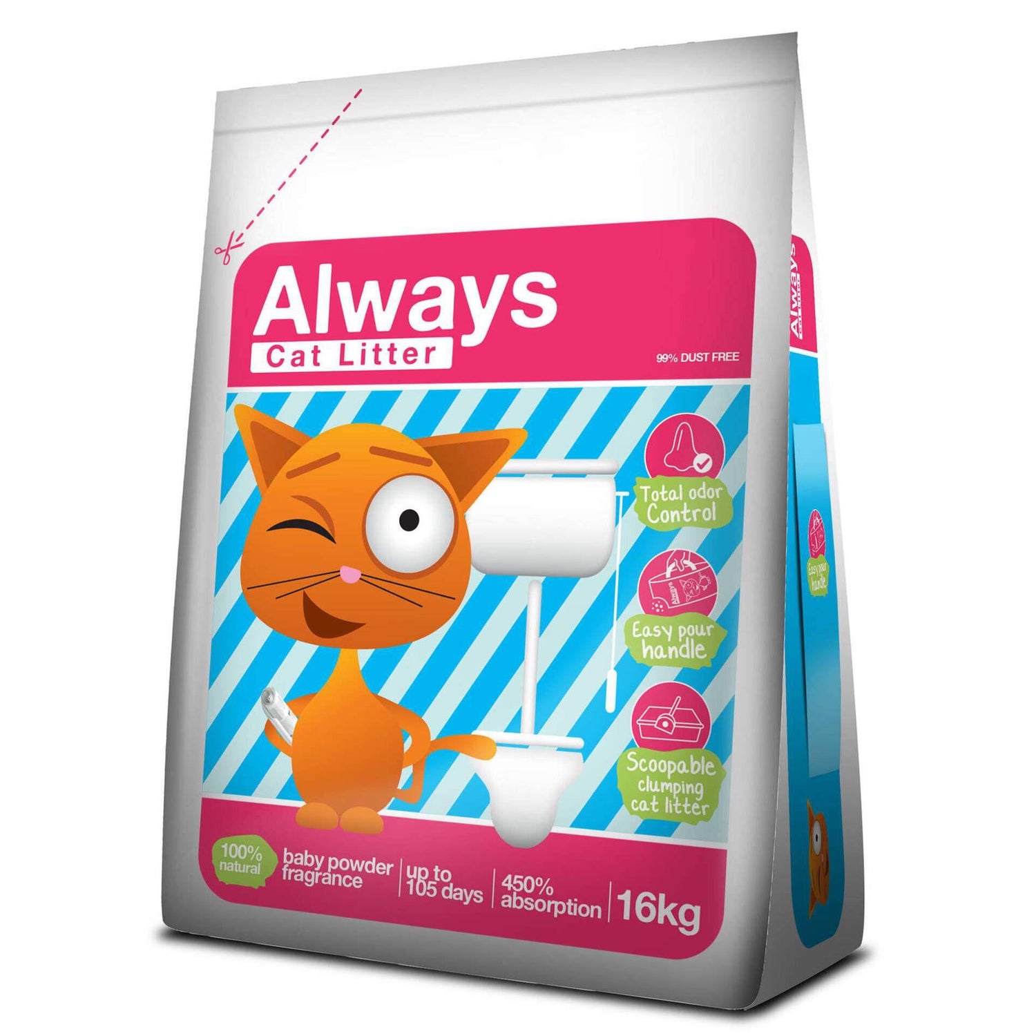 Areia Aglomerante Natural Always Cat Litter