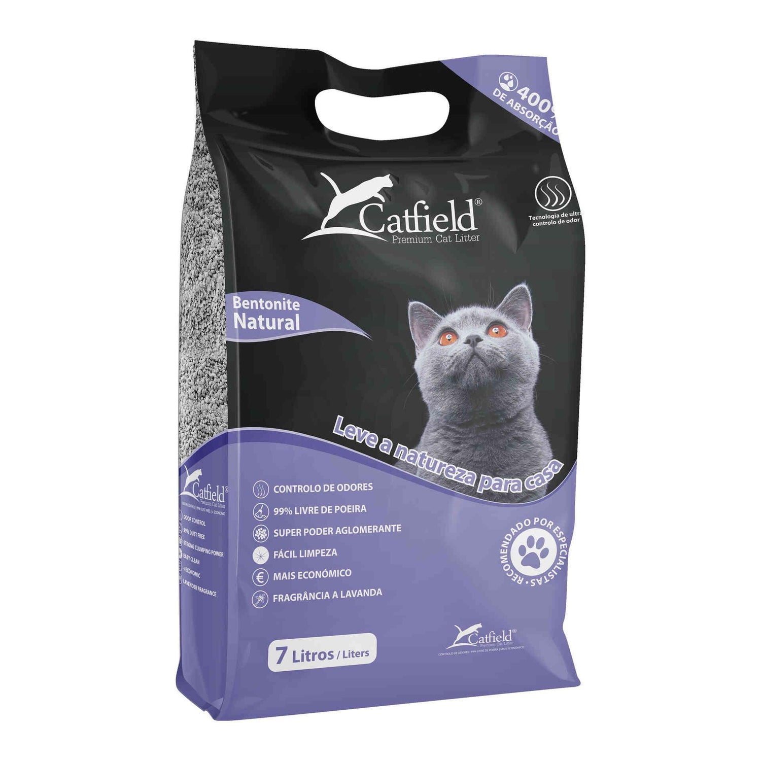 Areia Aglomerante Bentonite Natural Lavanda Catfield