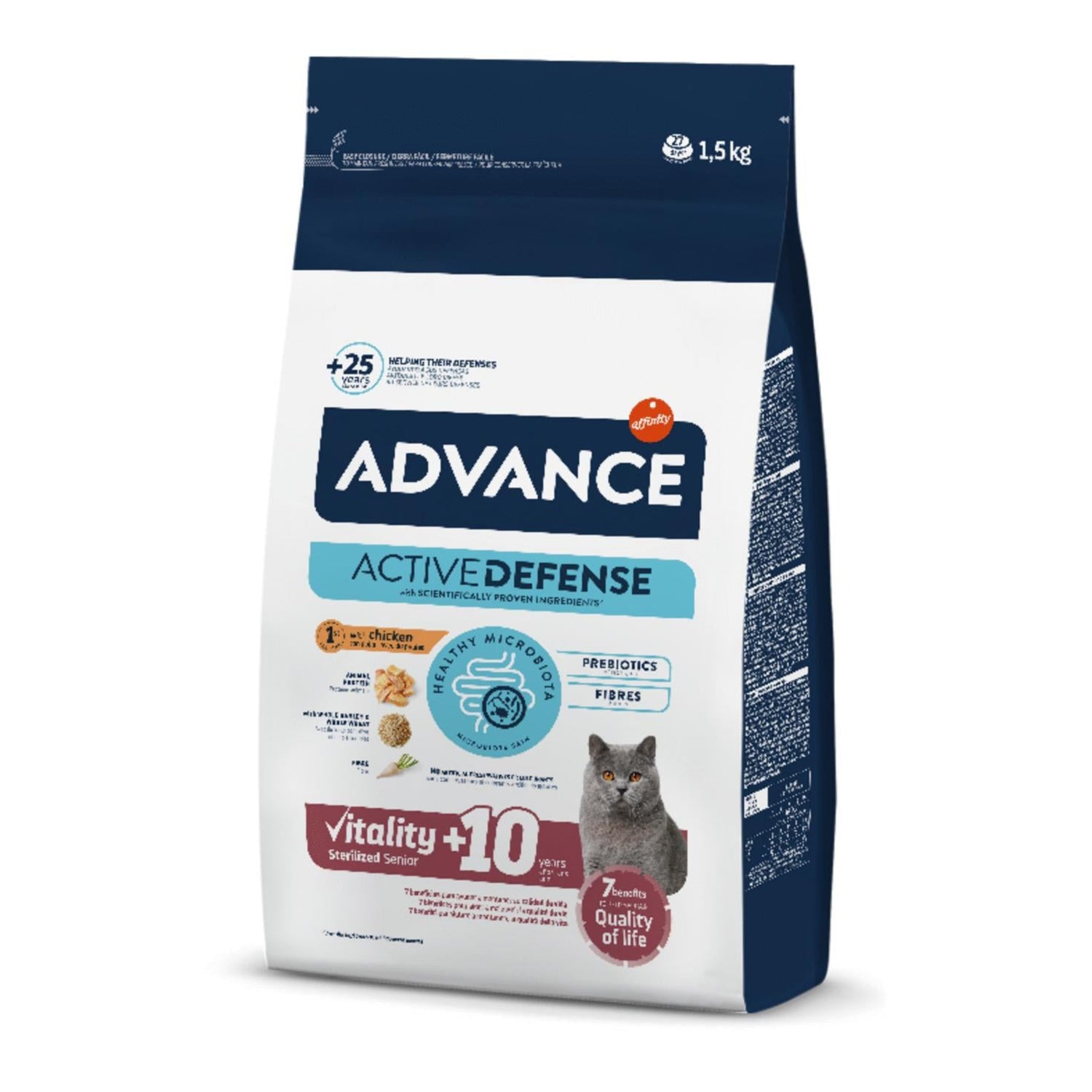 Ração para Gato Sénior Esterilizado Frango Affinity Advance