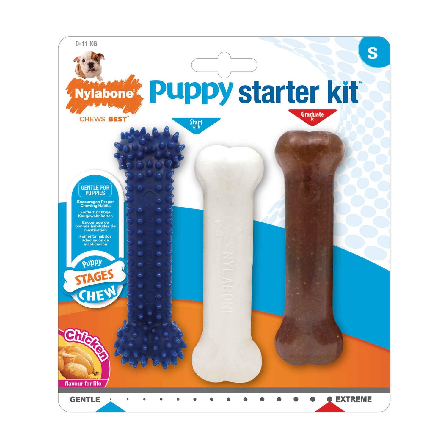 Kit 3 Ossos para Cão Júnior Frango Nylabone