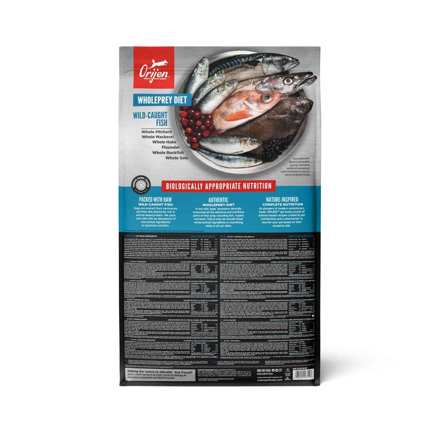Ração para Cão Adulto Six Fish Orijen