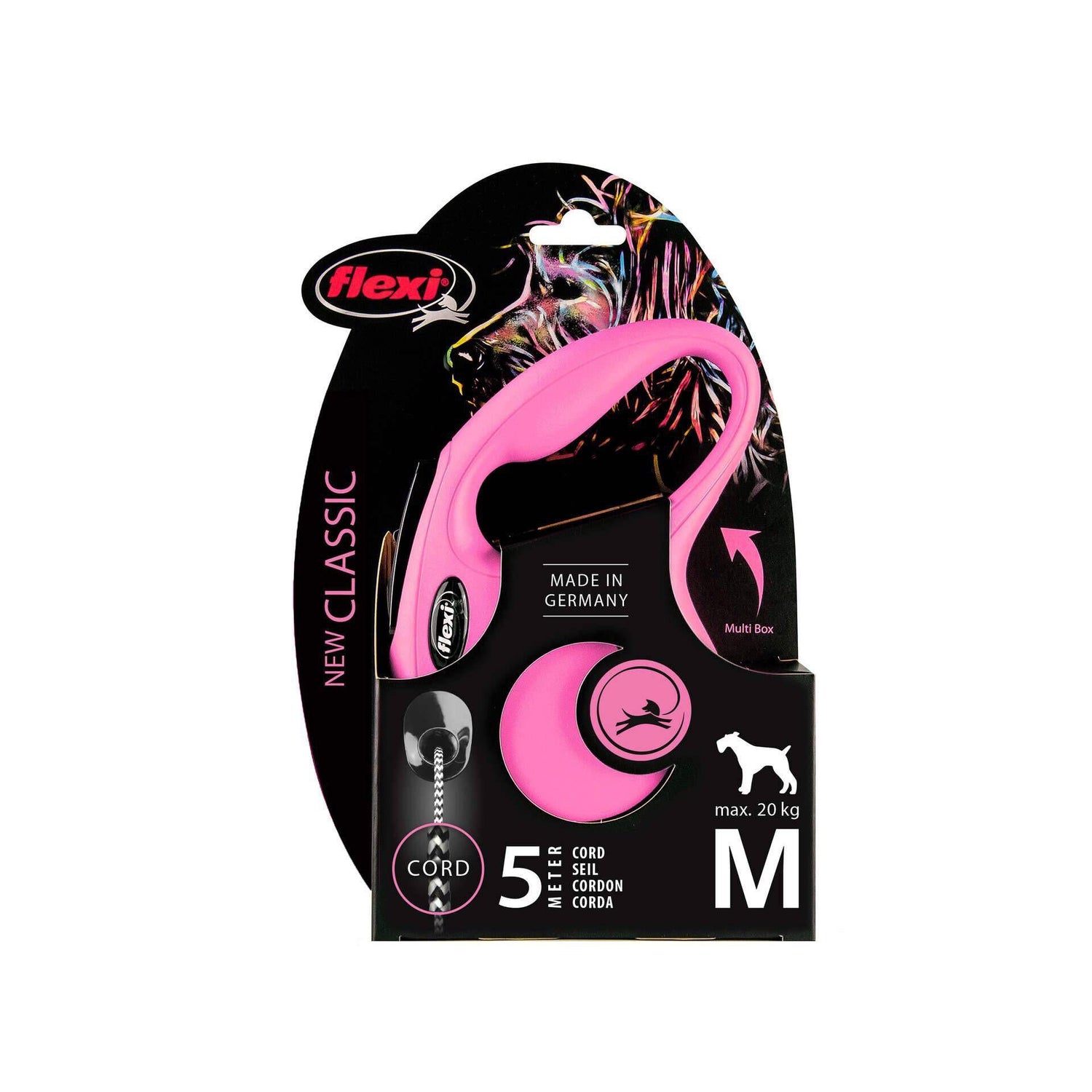 Trela para Cão New Classic Rosa Flexi