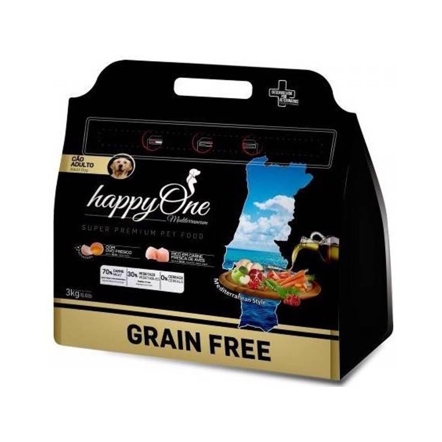 Ração para Cão Adulto Grain Free Happyone Mediterraneum