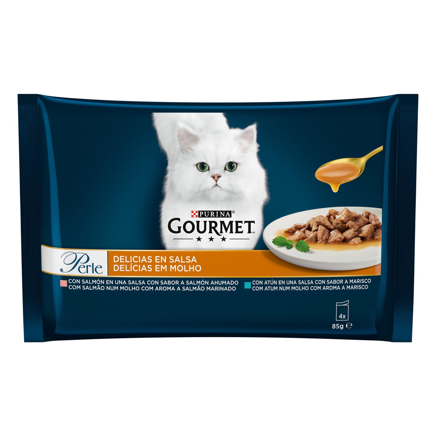 Comida Húmida para Gato Molho Peixe Purina Gourmet Perle