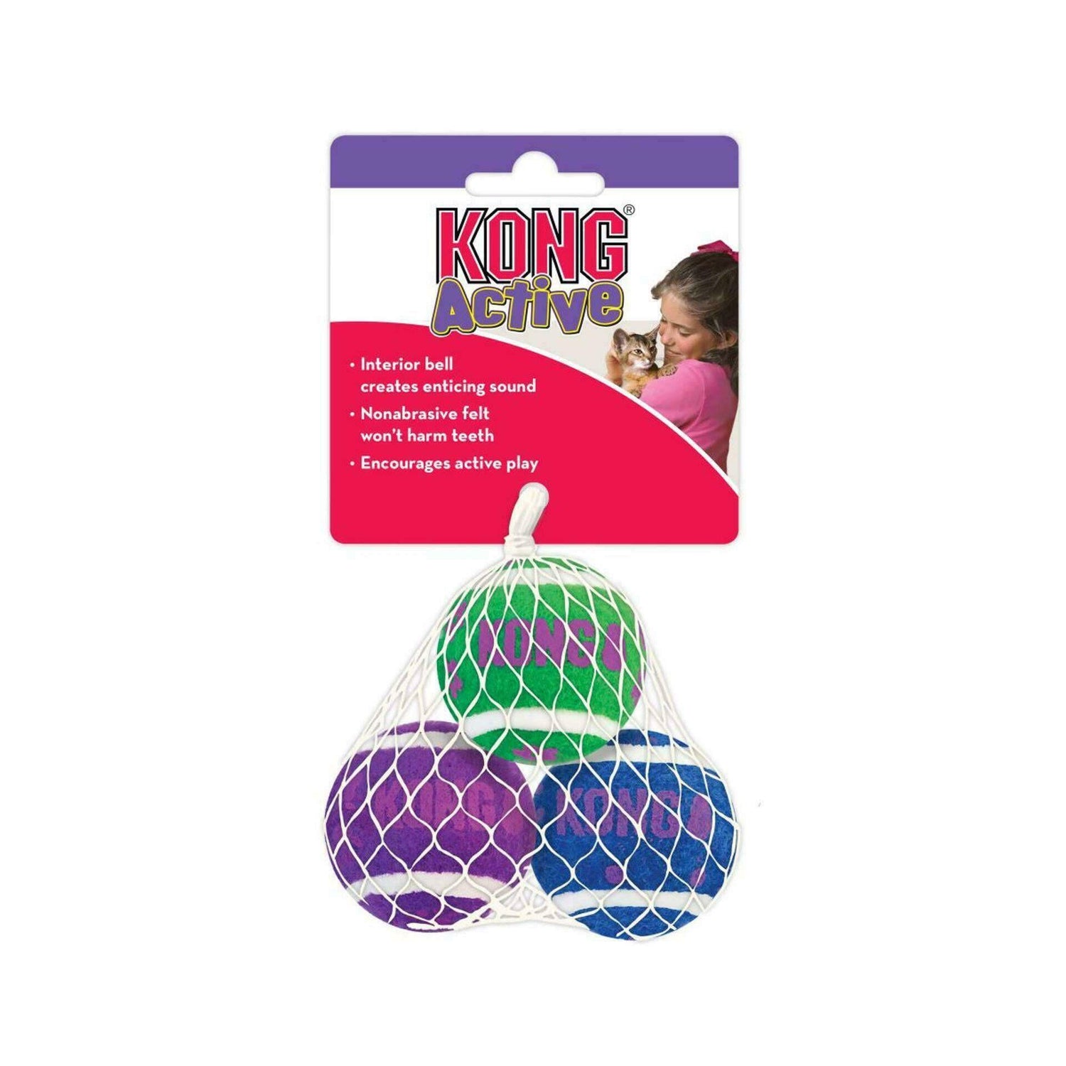 Brinquedo para Gato Bolas De Ténis Com Sino Kong