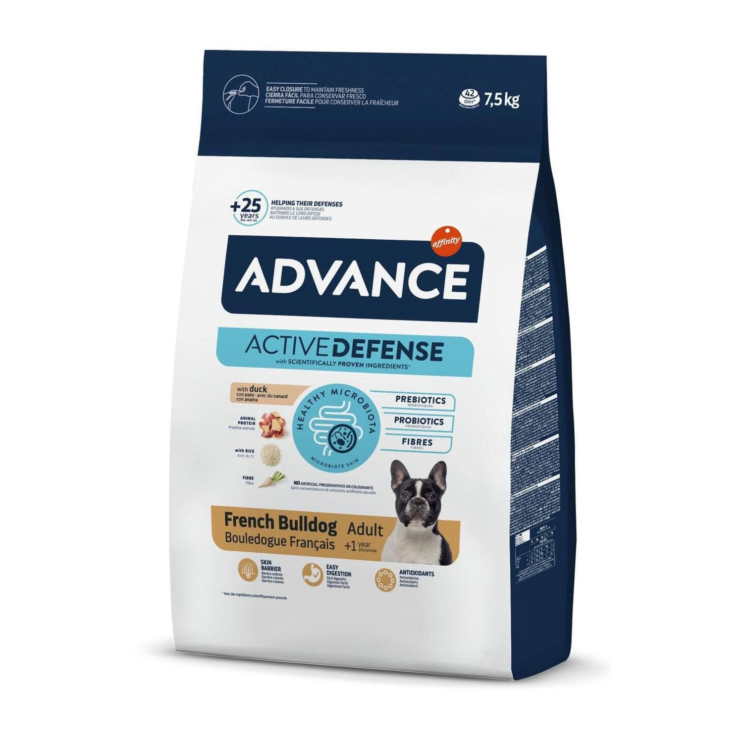 Ração para Cão Adulto Bulldog Francês Pato e Arroz Affinity Advance