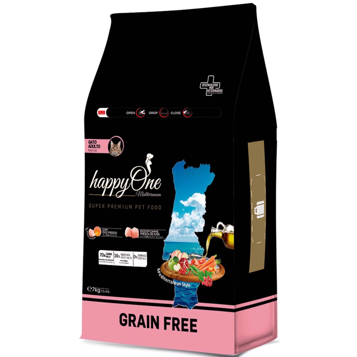 Ração para Gato Frango happyOne Mediterraneum