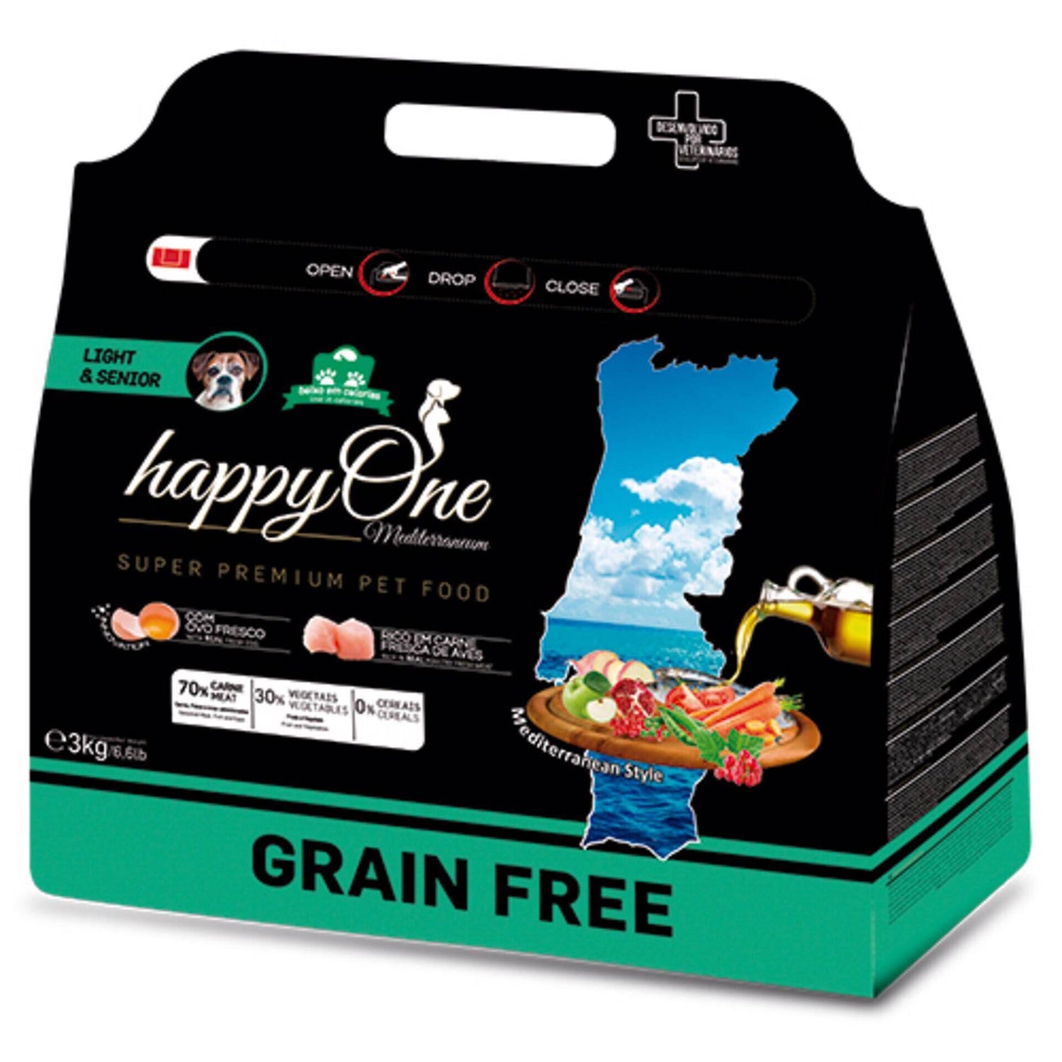 Ração para Cão Sénior Light Happyone Mediterraneum