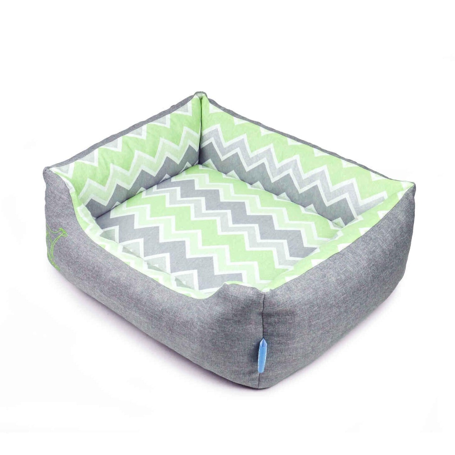 Sofá Spring Chevron Nuovo Cinza e Verde Luben