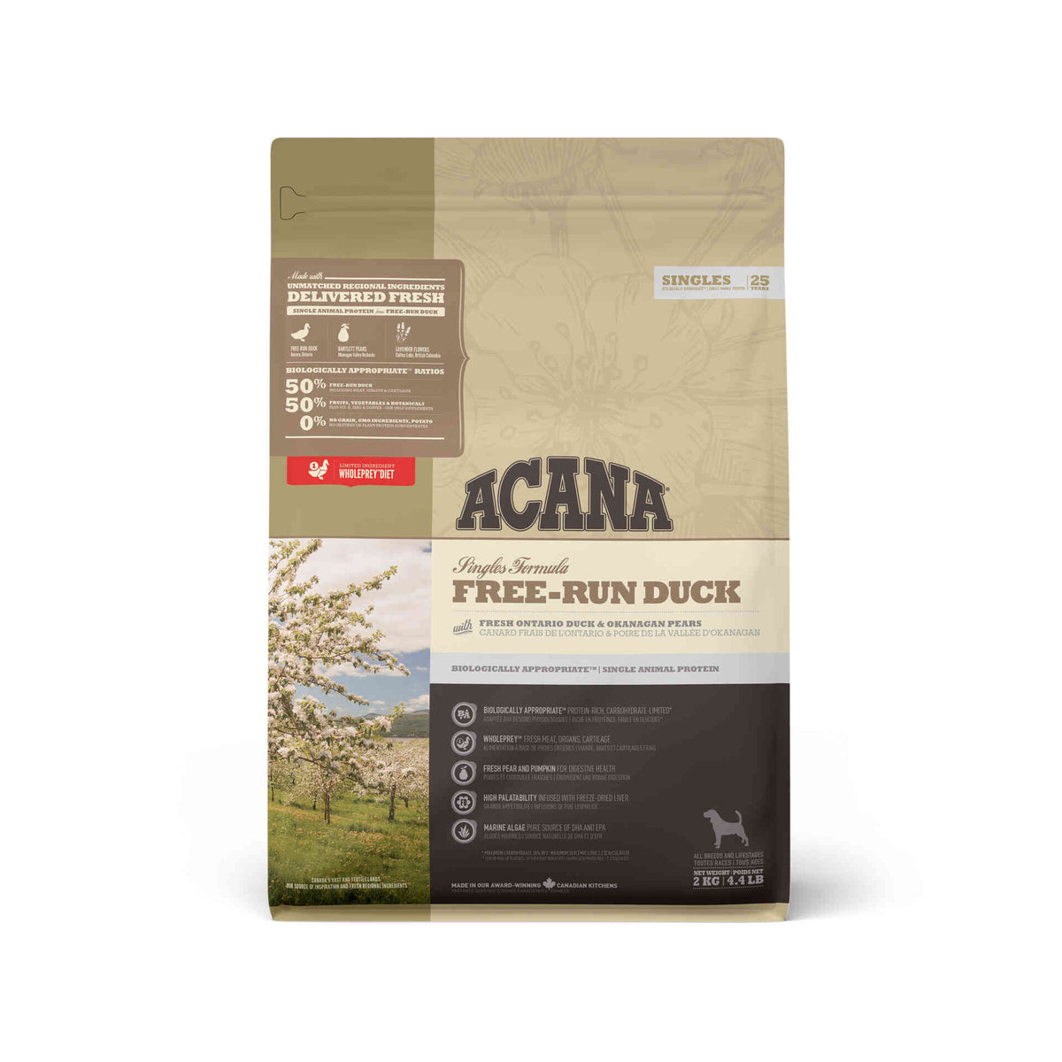 Ração para Cão Singles Formula Free-Run Duck Acana