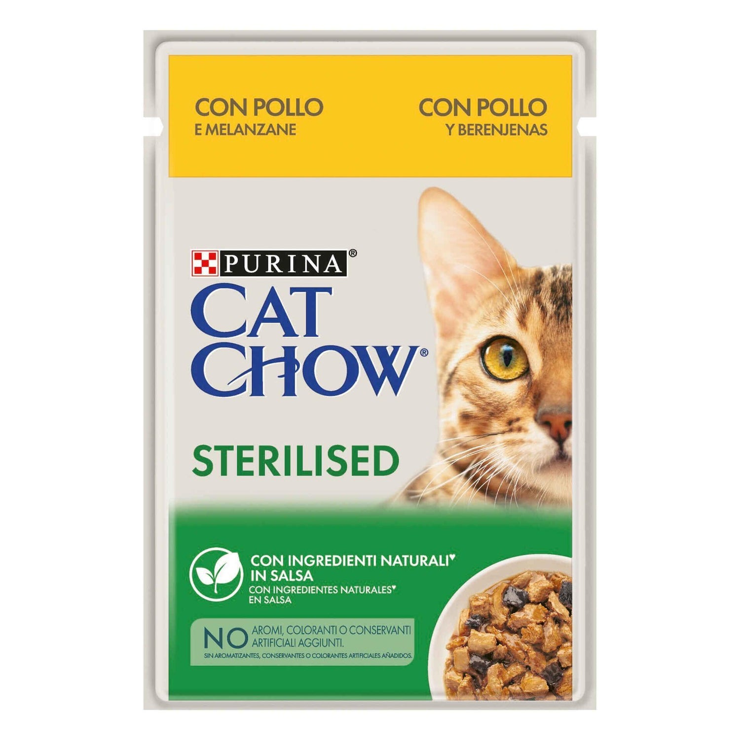 Comida Húmida para Gato Adulto Esterilizado Frango e Beringela Purina Cat Chow