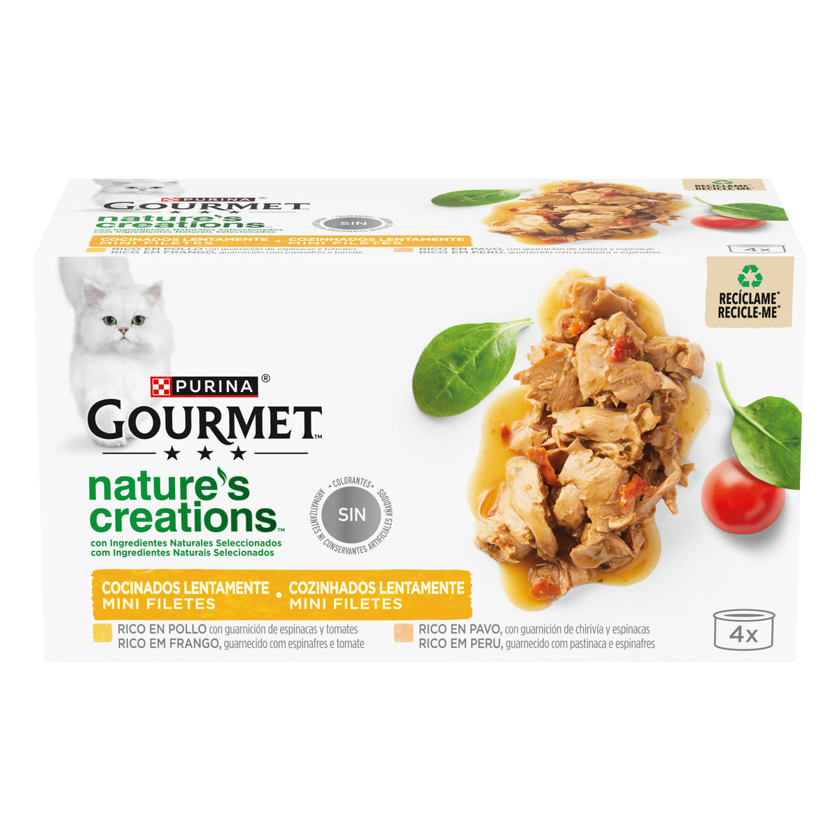 Comida Húmida para Gato Frango e Peru Purina Gourmet Nature's Creations