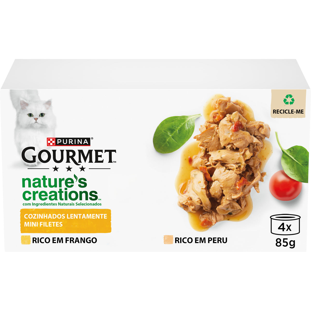 Comida Húmida para Gato Frango e Peru Purina Gourmet Nature's Creations