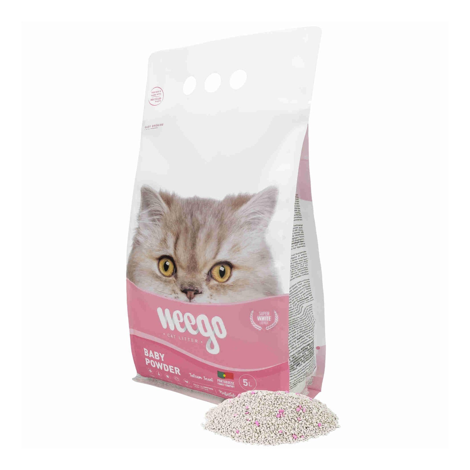 Areia Aglomerante Bentonite Natural Baby Powder Weego 5 l