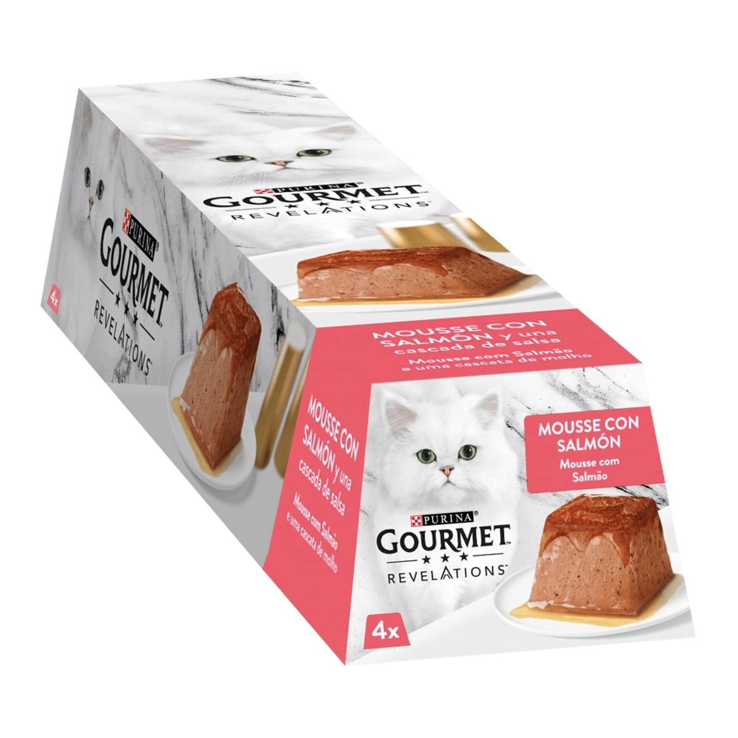 Comida Húmida para Gato Adulto Revelations Mousse Salmão Terrina Purina Gourmet Revelations