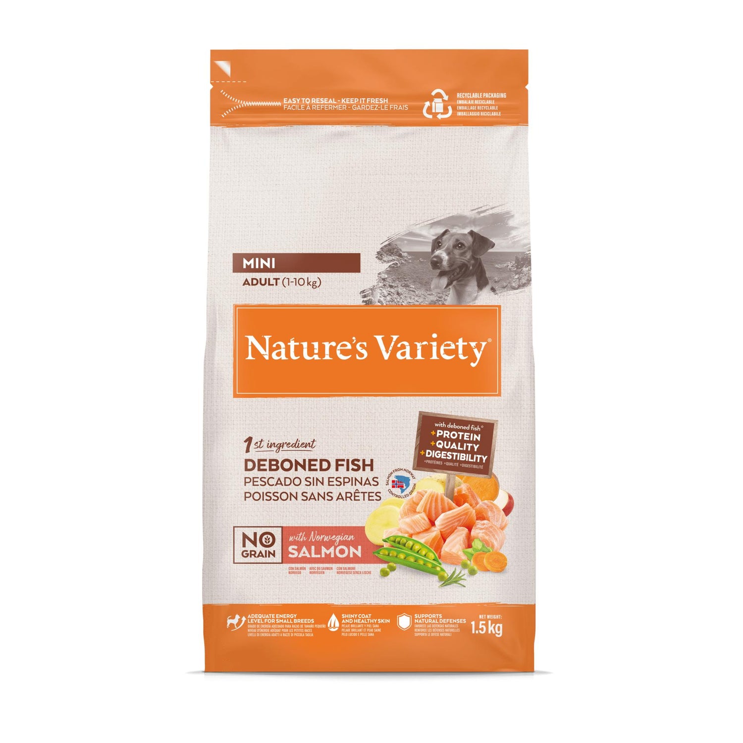 Ração para Cão Adulto Mini Original Sem Cereais Salmão Nature'S Variety