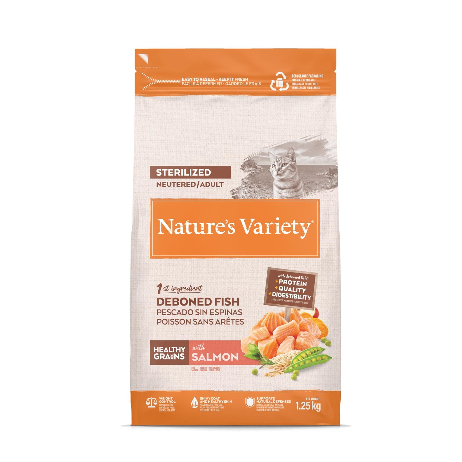 Ração para Gato Adulto Esterilizado Salmão Nature's Variety