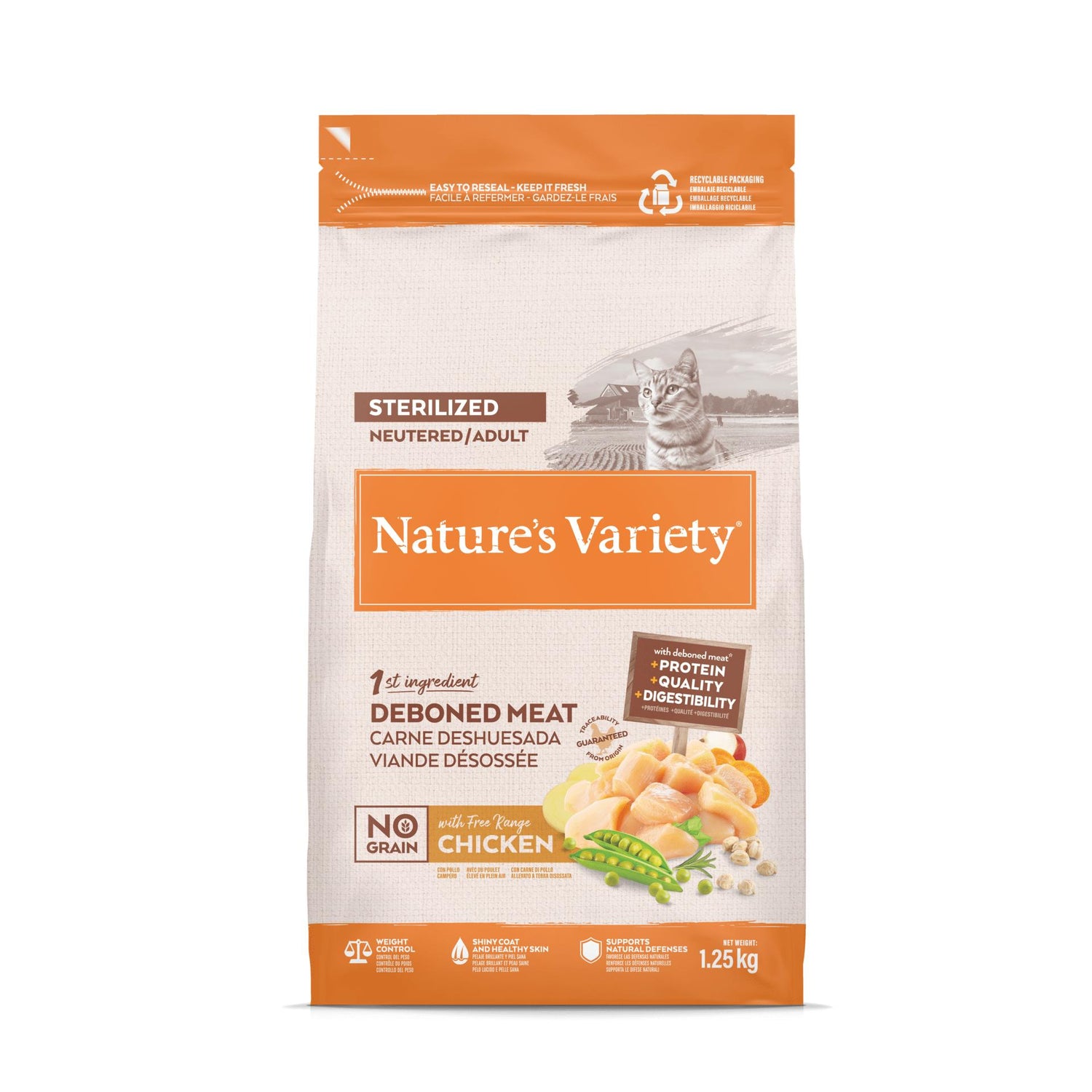 Ração para Gato Adulto Esterilizado Sem Cereais Frango Nature'S Variety