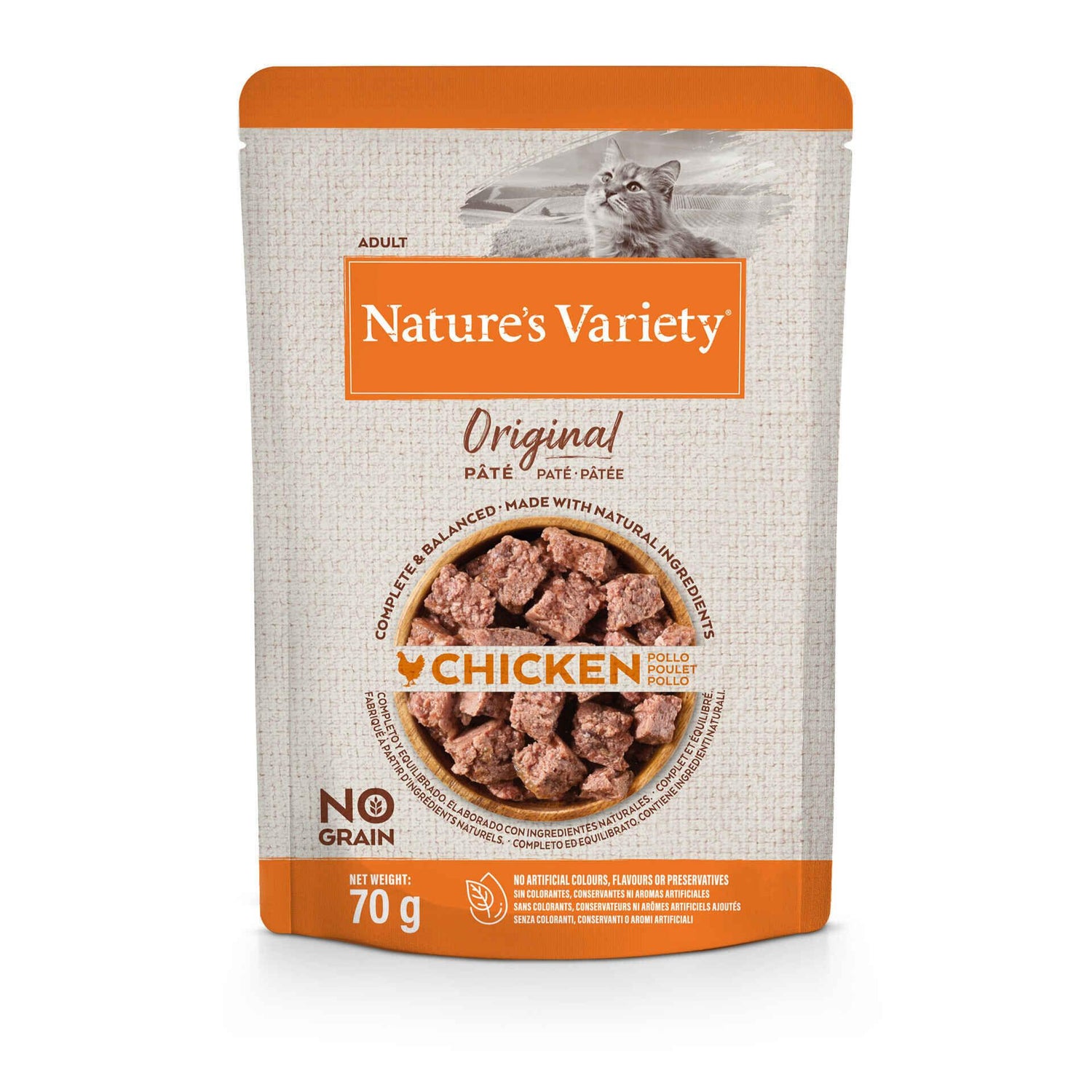 Comida Húmida para Gato Adulto Original Sem Cereais Frango Nature's Variety