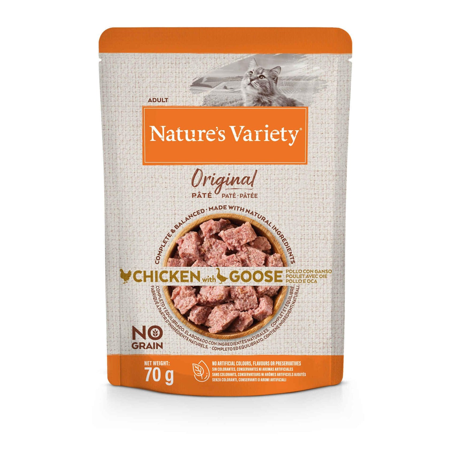 Comida Húmida para Gato Adulto Original Sem Cereais Frango e Ganso Nature's Variety