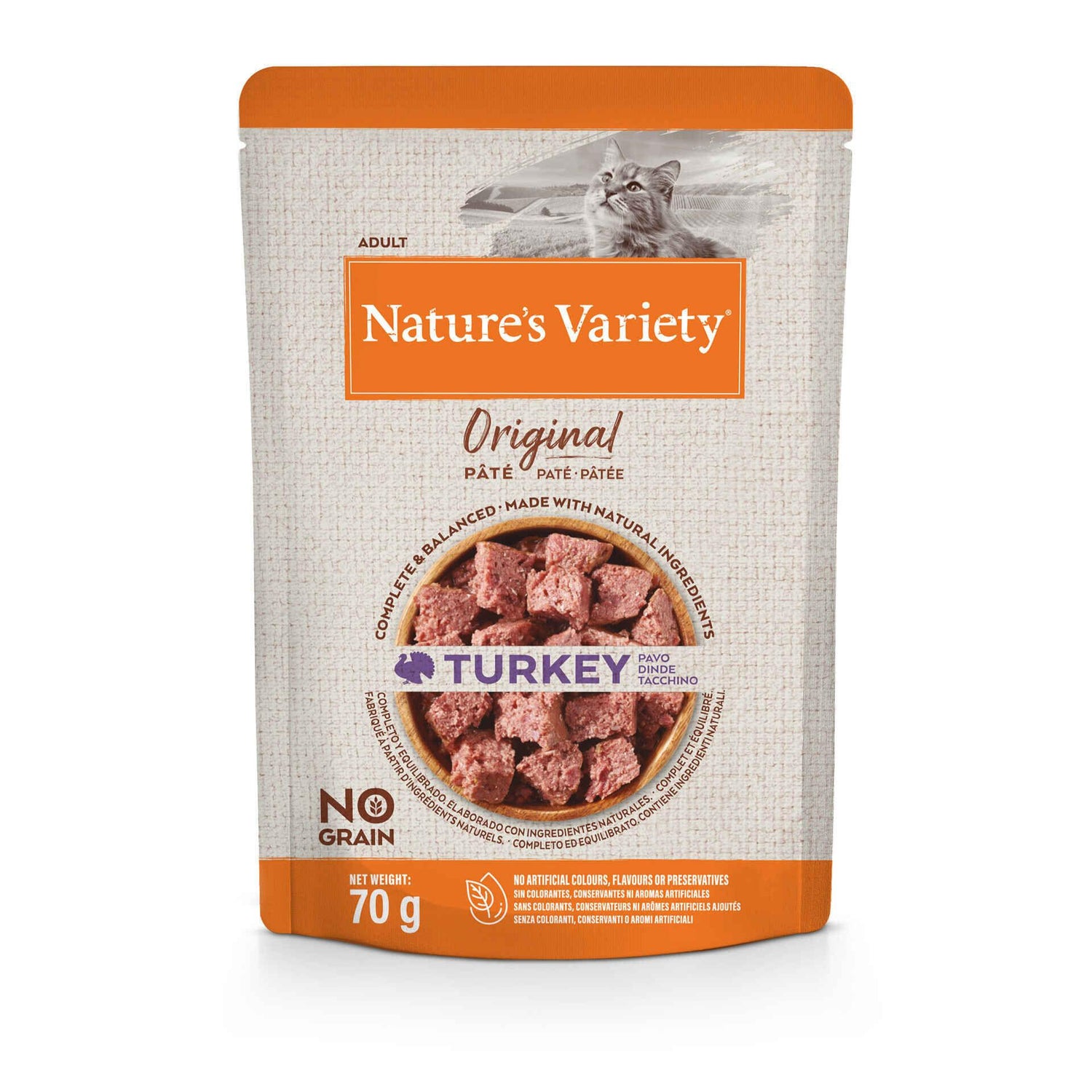 Comida Húmida para Gato Adulto Original Sem Cereais Peru Nature's Variety