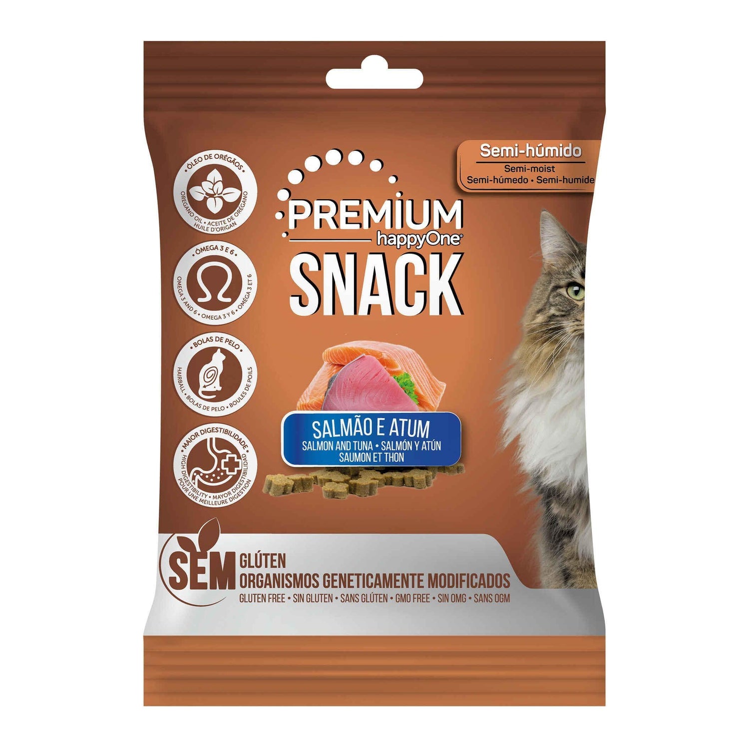 Snack para Gato Salmão E Atum Happyone Premium