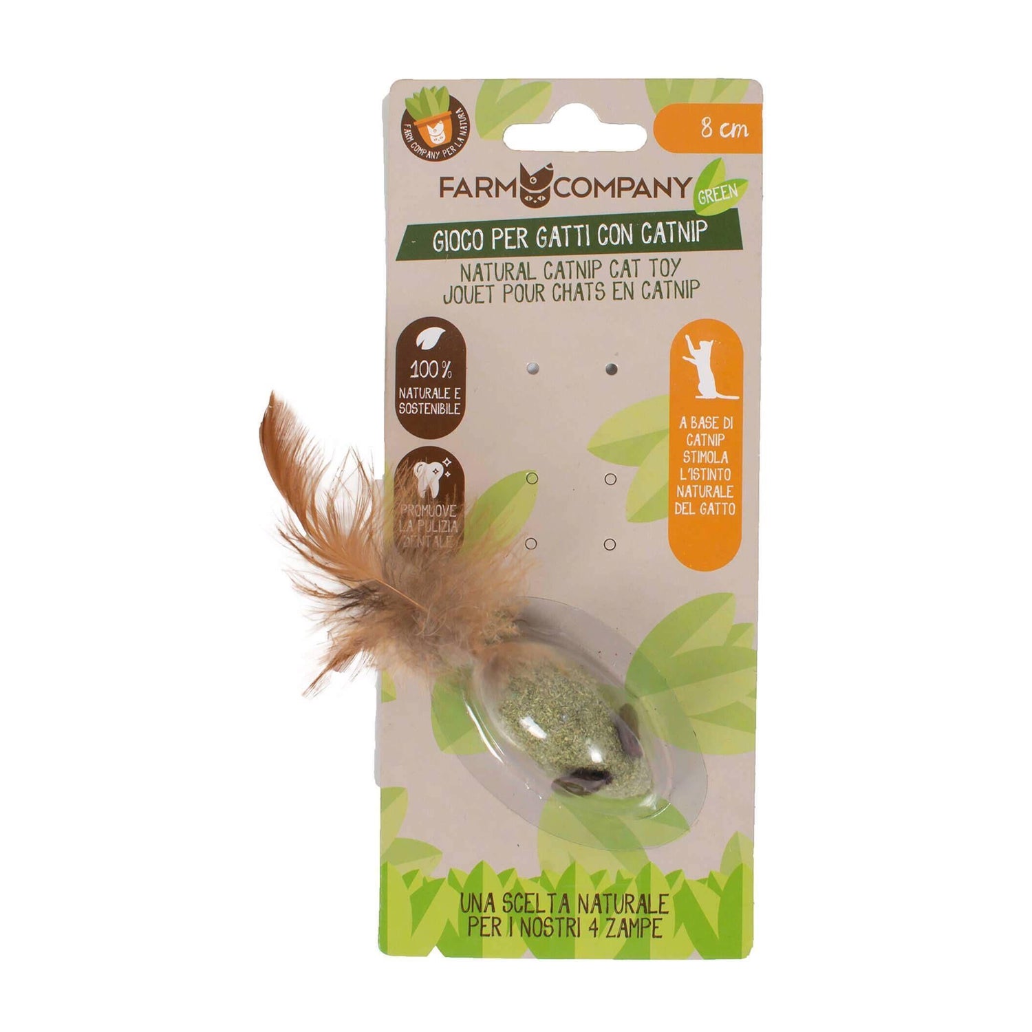 Brinquedo Natural para Gato Com Matatabi Rato Com Penas Farm Company