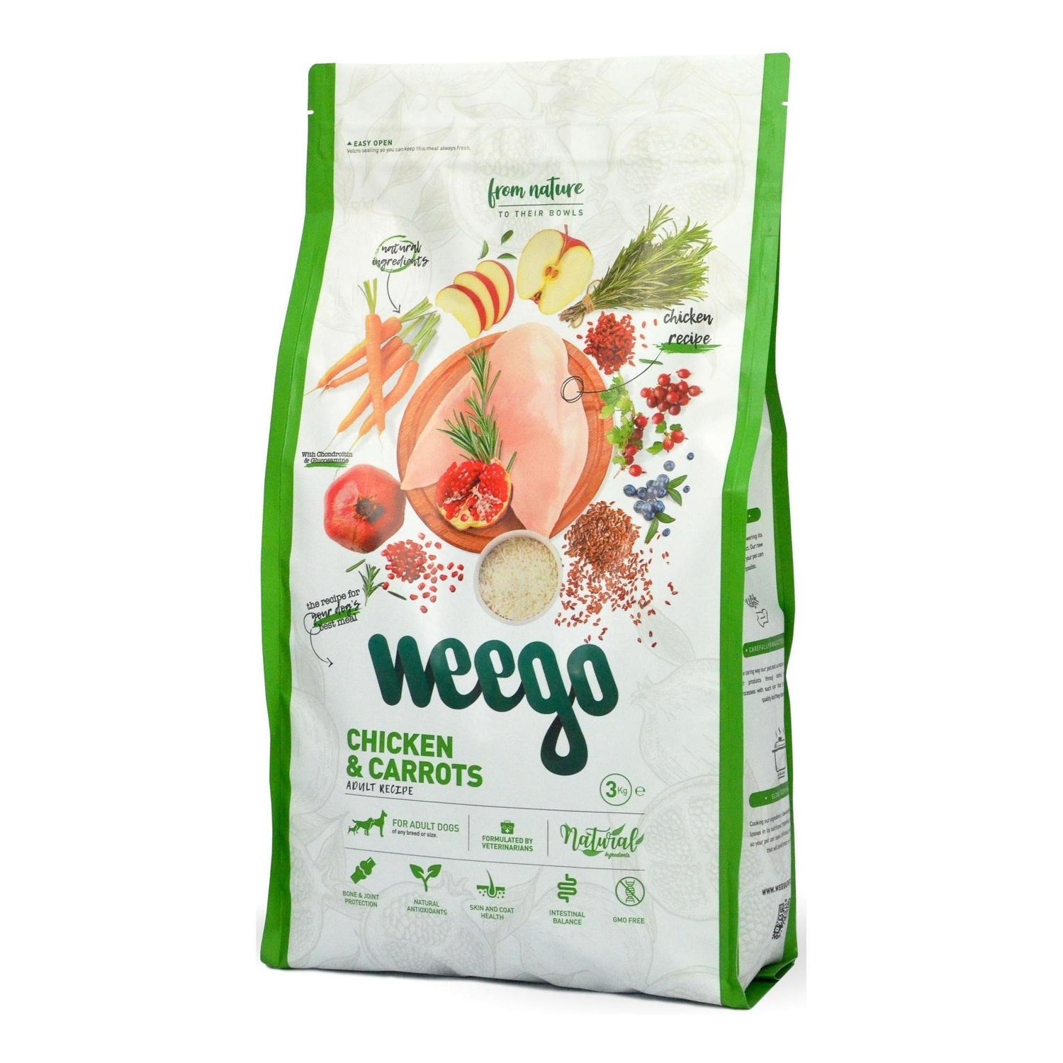 Ração para Cão Adulto Frango e Cenoura Weego 3 kg