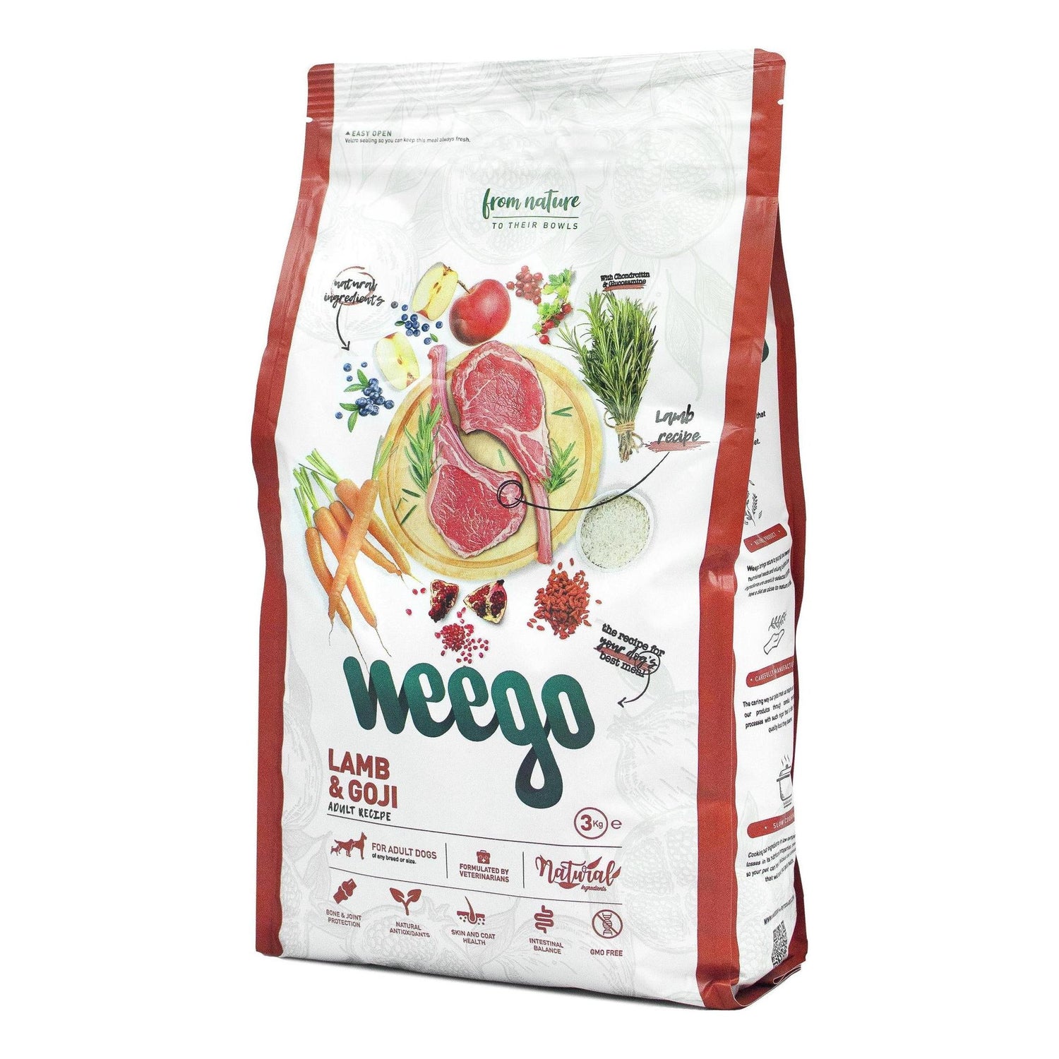 Ração para Cão Adulto Borrego e Goji Weego 3 kg