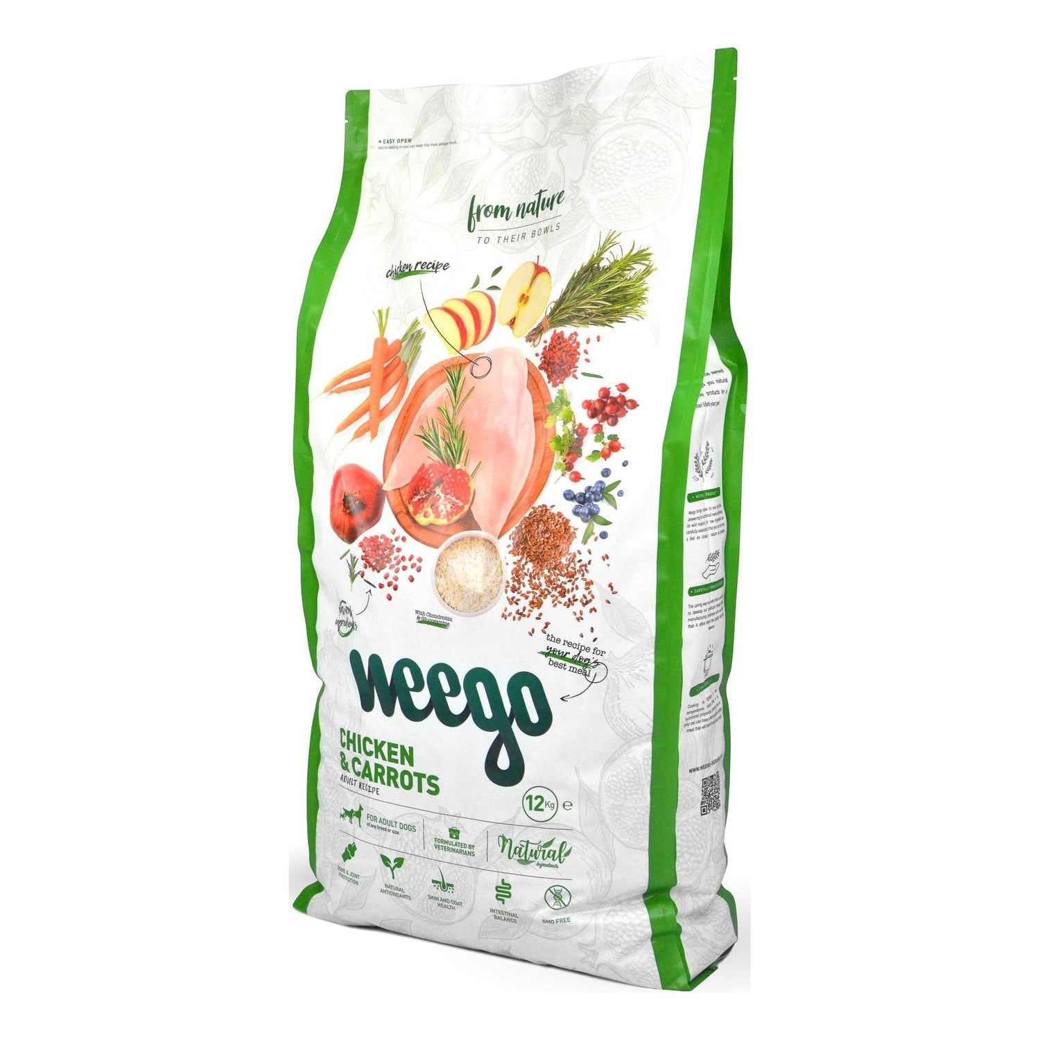 Ração para Cão Adulto Frango e Cenoura Weego 12 kg