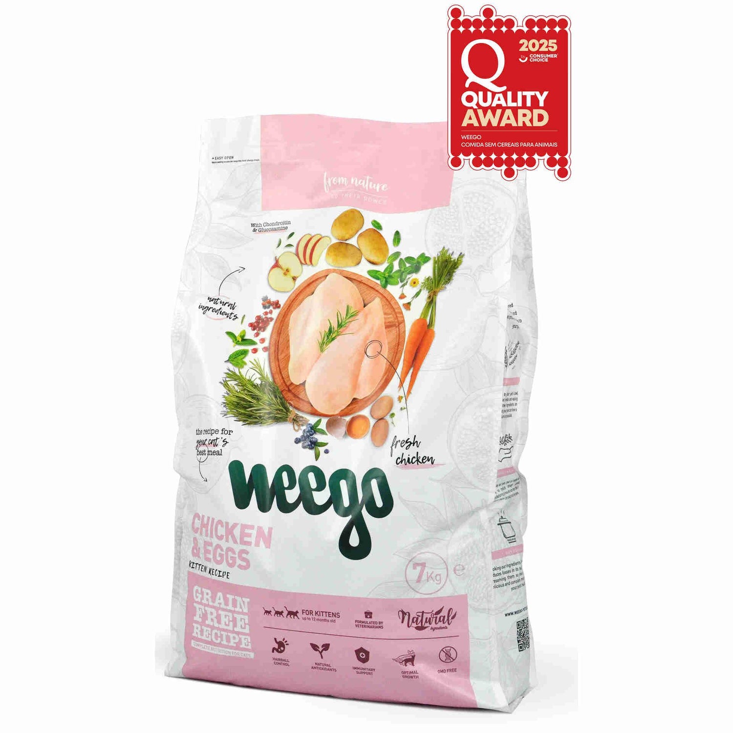 Ração para Gato Júnior Frango e Ovos Weego