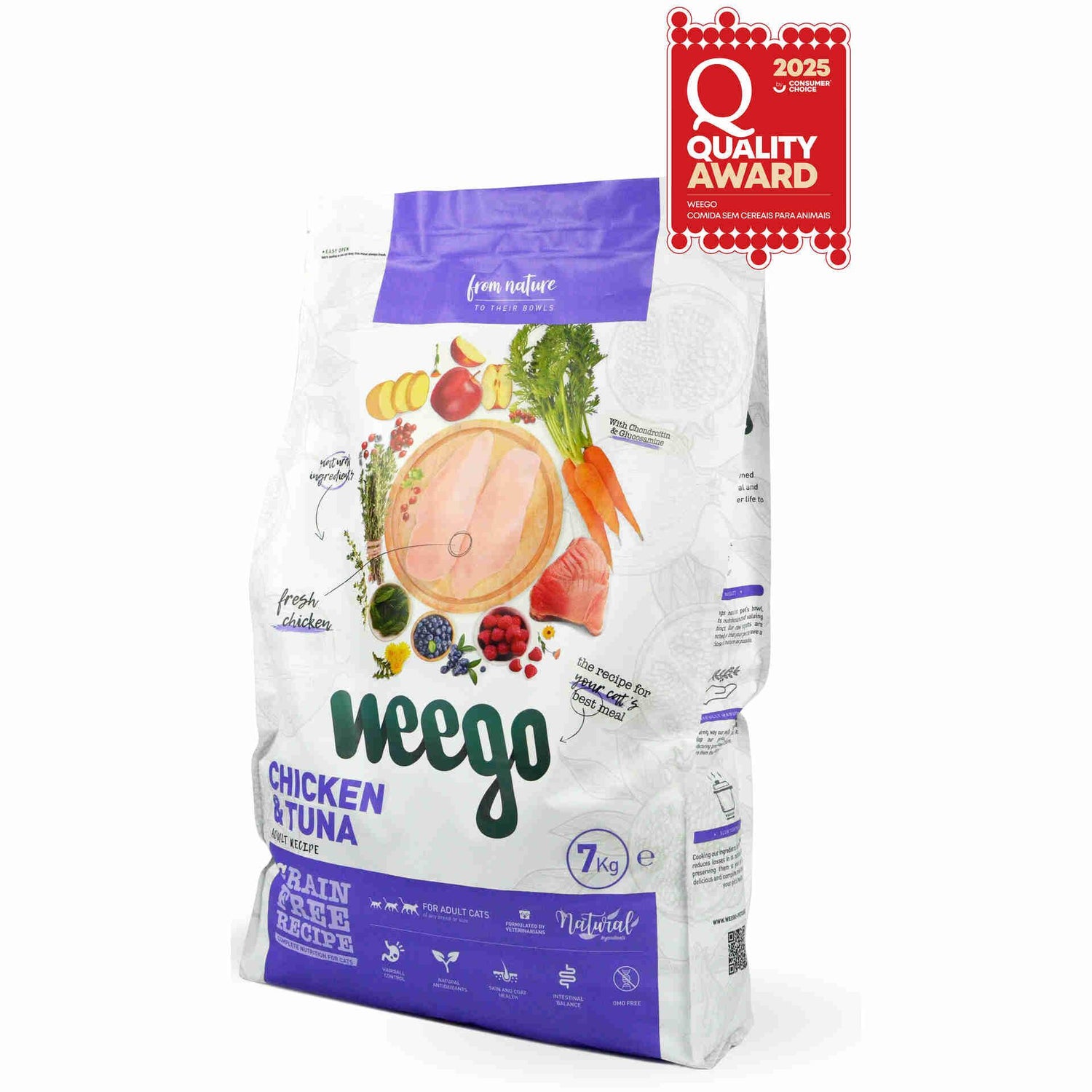 Ração para Gato Adulto Frango e Atum Weego