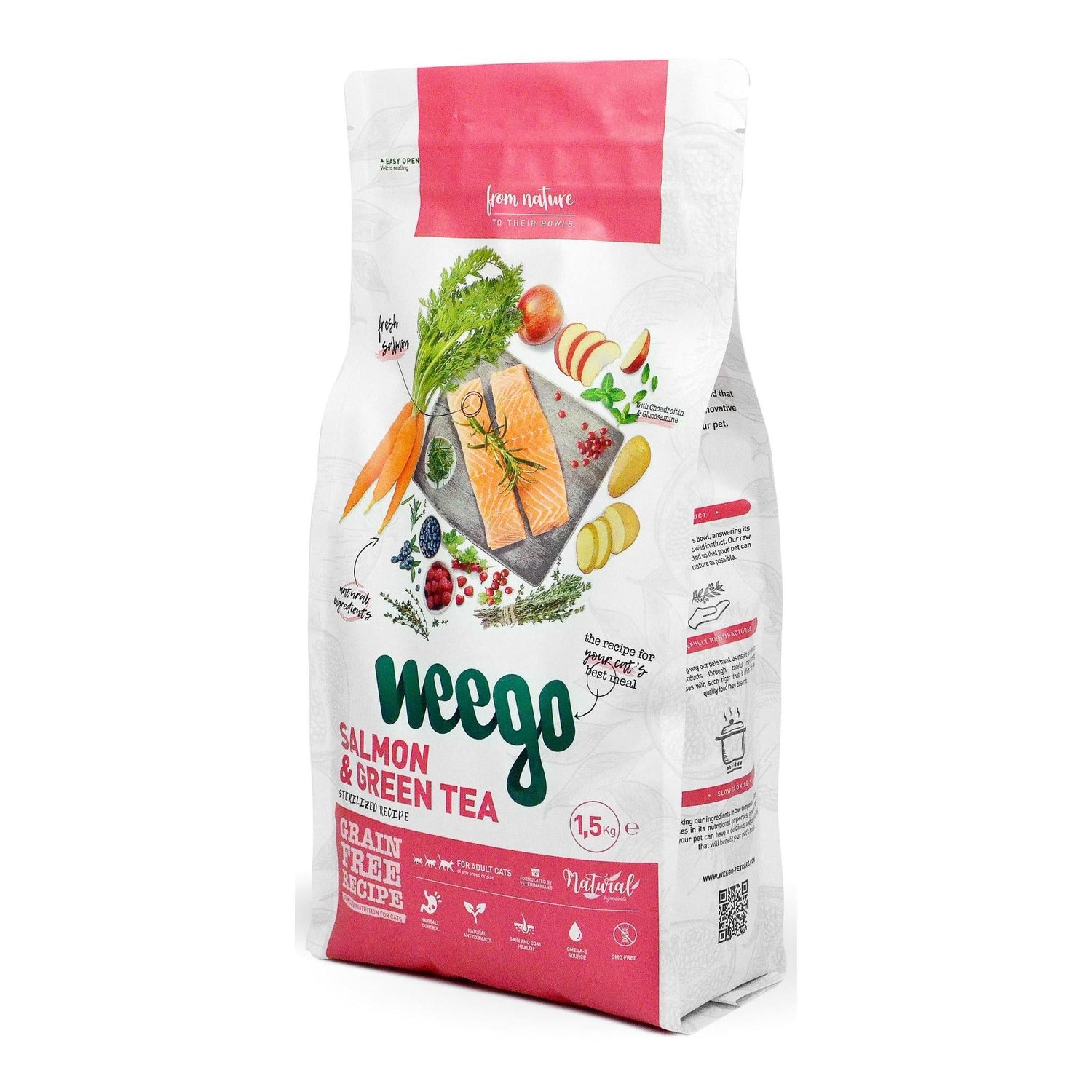 Ração para Gato Adulto Esterilizado Salmão e Chá Verde Weego