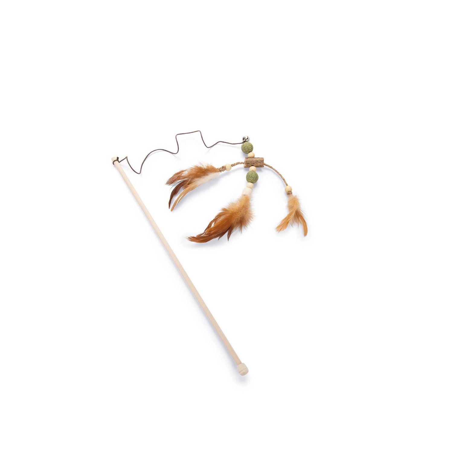 Brinquedo para Gato Vara Pesca Catnip Com Penas Beeztees