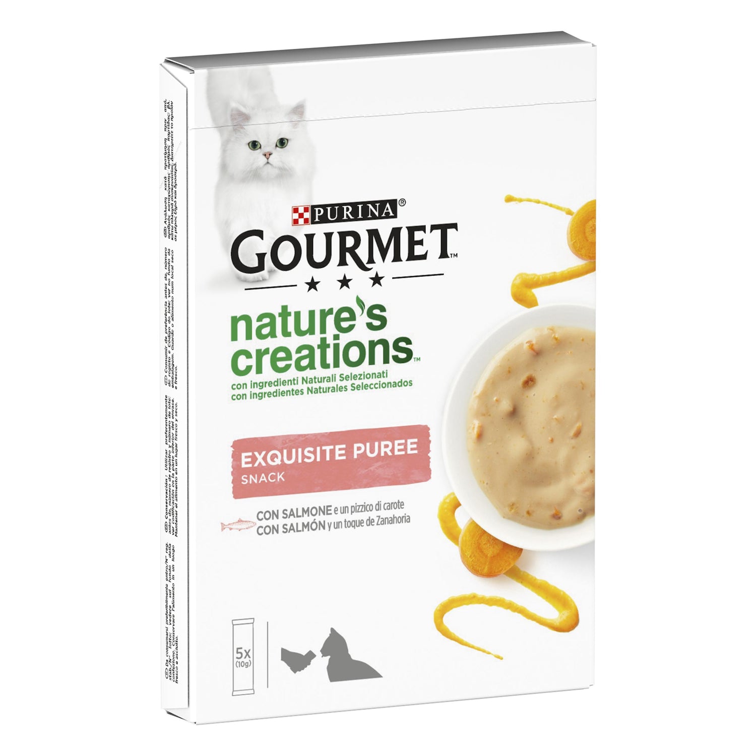 Snack para Gato Adulto Puré Salmão Purina Gourmet Nature