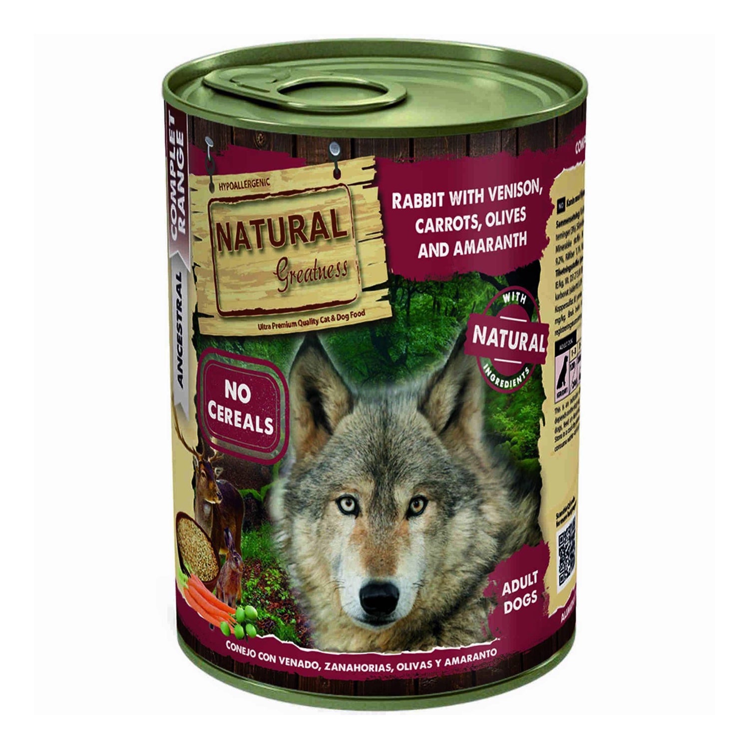 Comida Húmida para Cão Adulto Coelho e Veado Natural Greatness