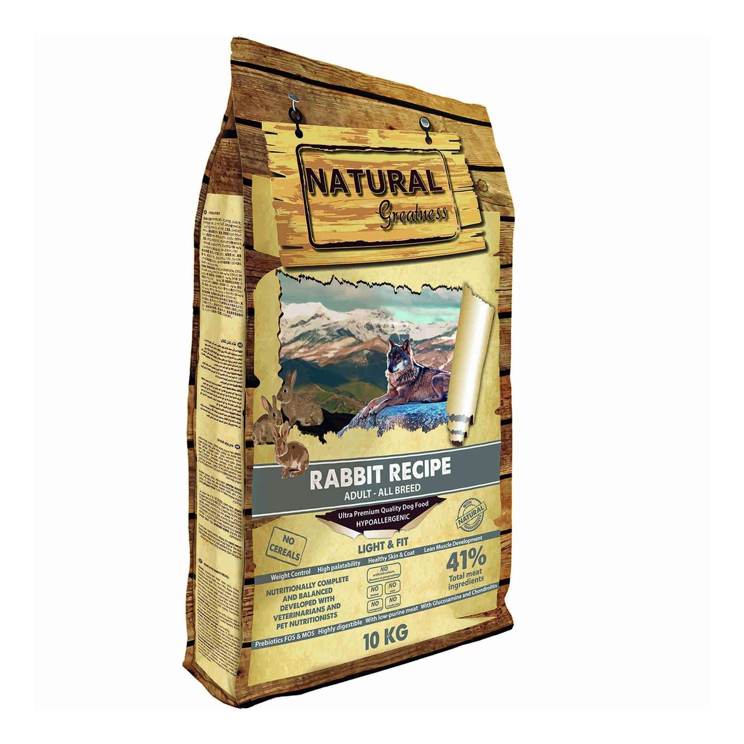 Ração para Cão Adulto Coelho Light e Fit Natural Greatness