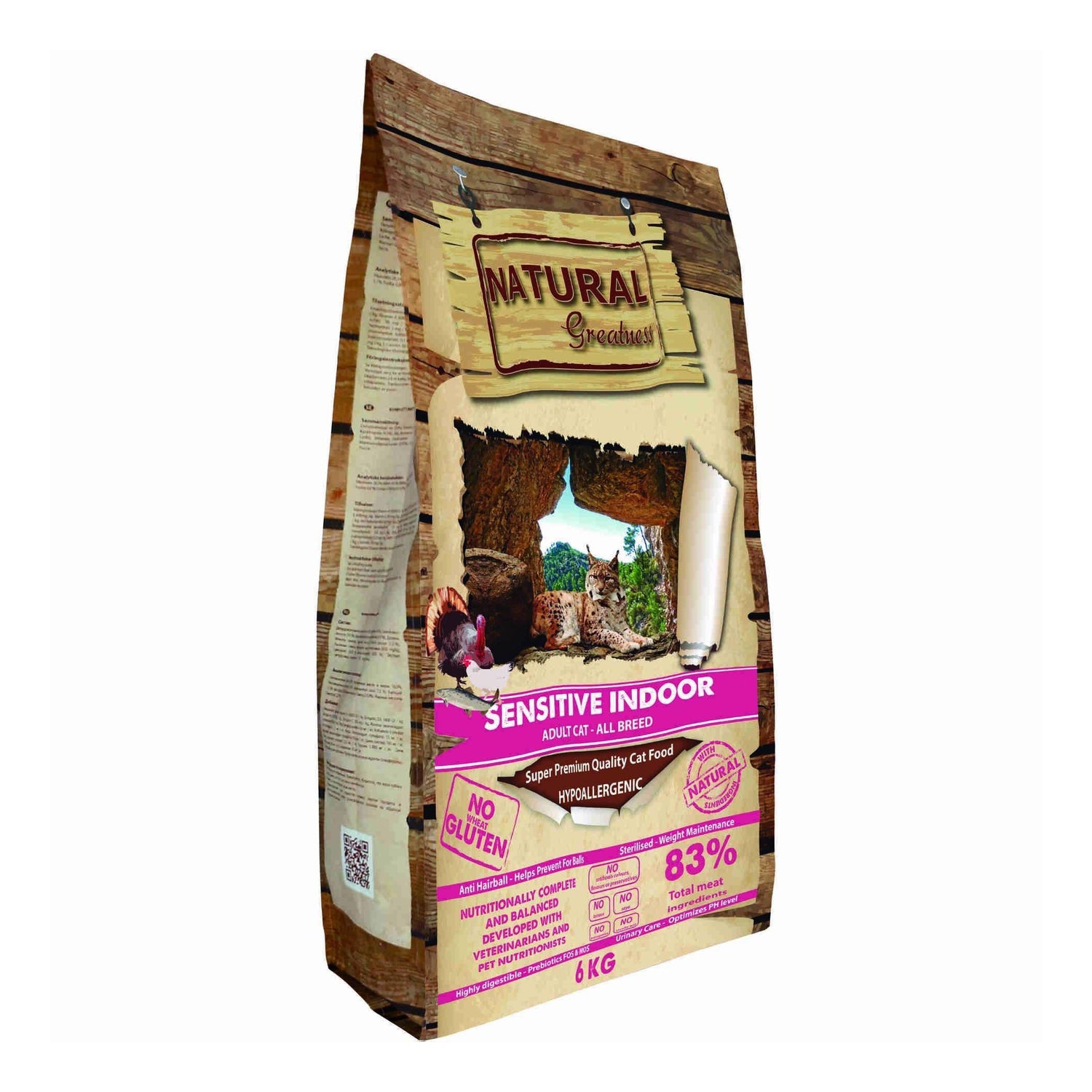 Ração para Gato Adulto Sensitive Indoor Natural Greatness