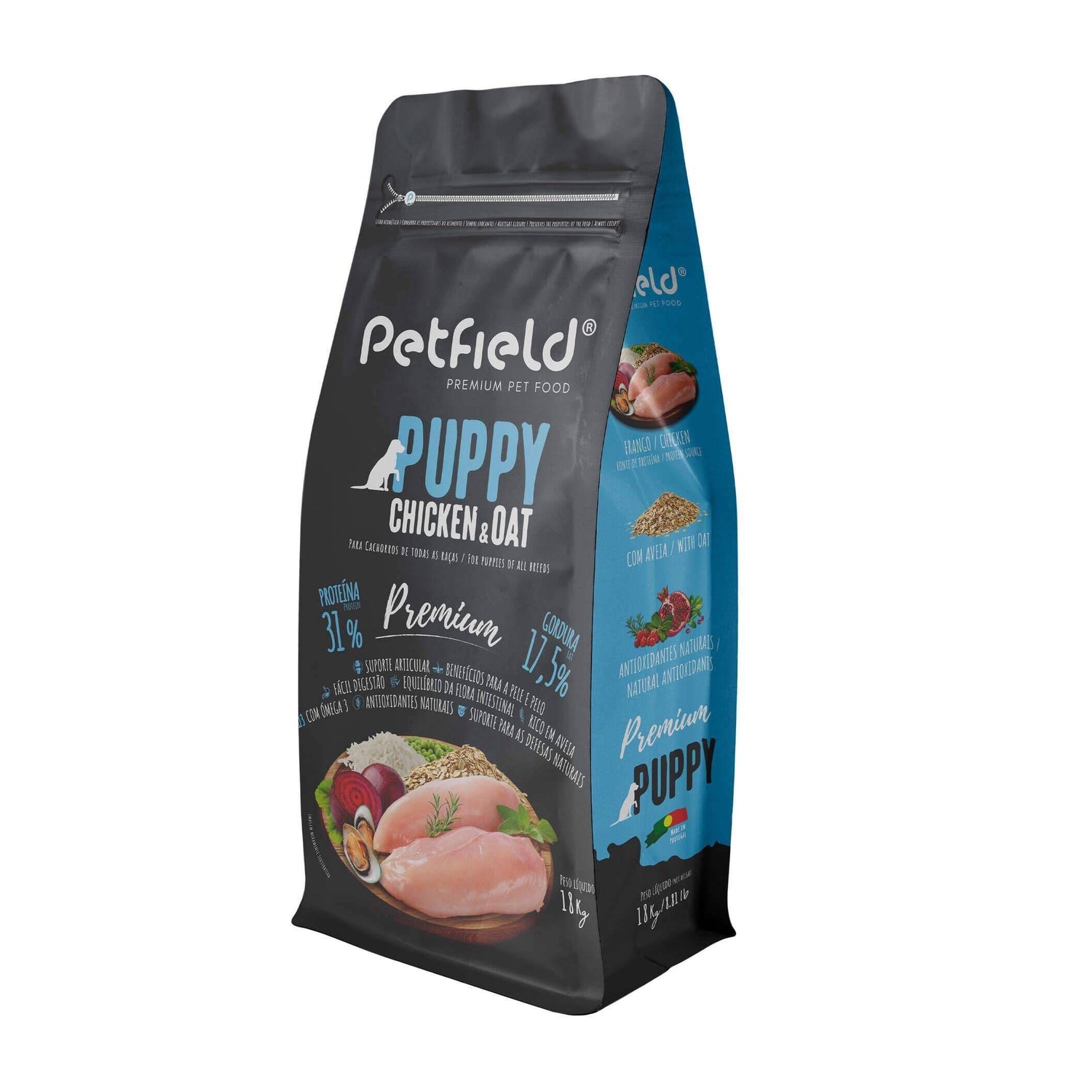Ração para Cão Júnior Premium Frango e Aveia Petfield
