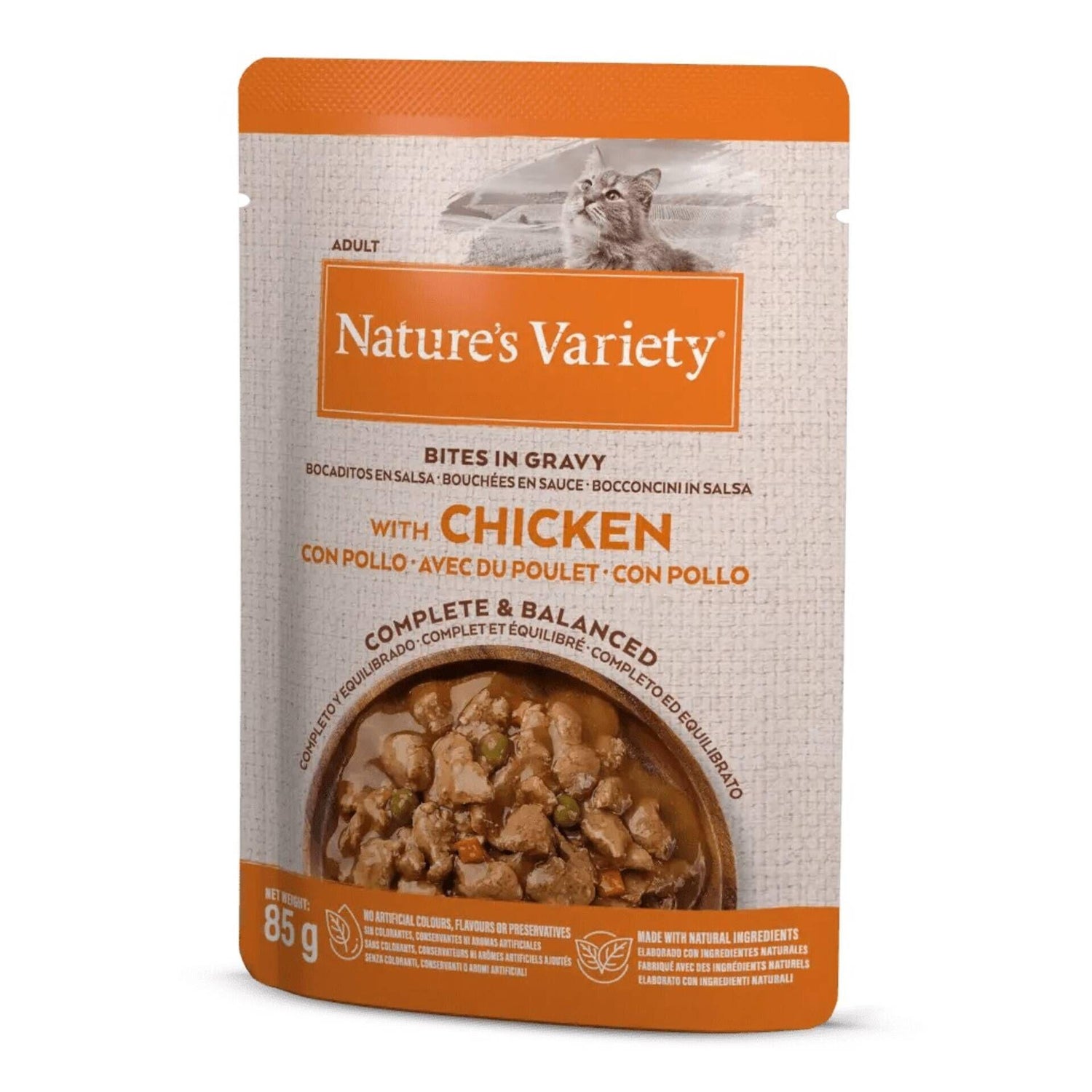 Comida Húmida para Gato Wet Bites Molho Frango Nature's Variety
