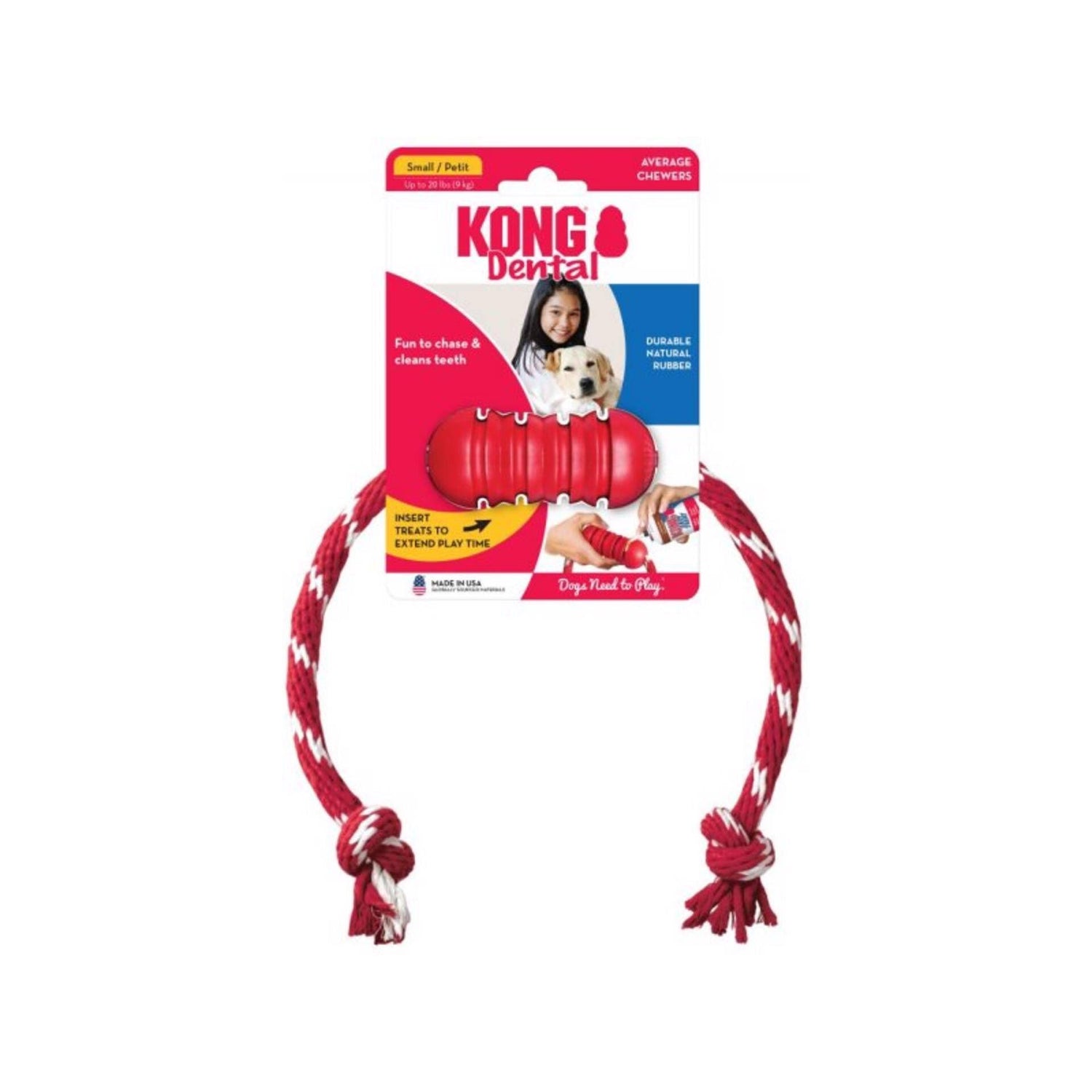 Brinquedo para Cão Dental com Corda Kong